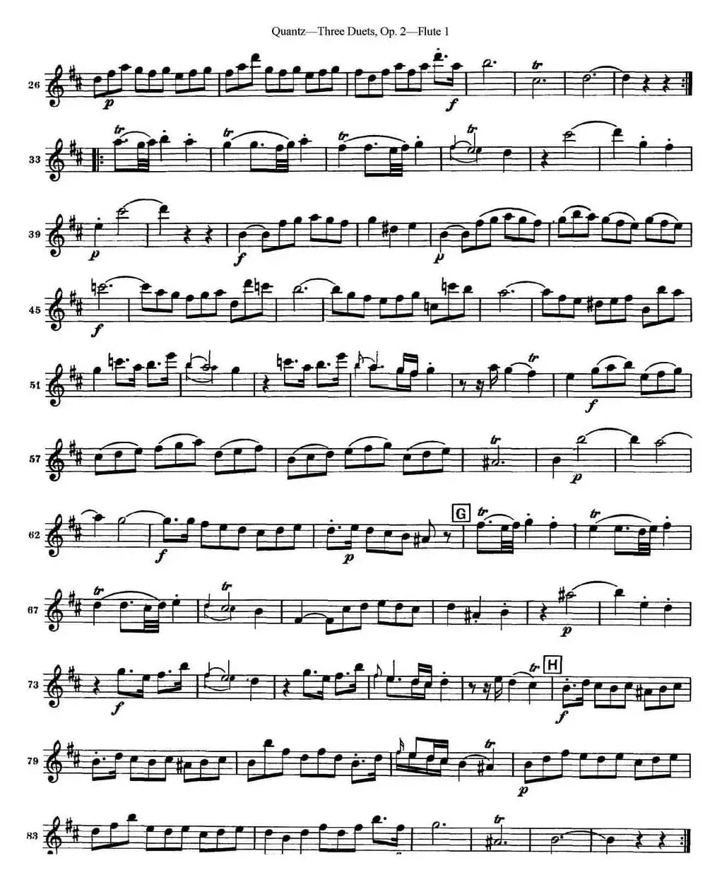 匡茨G大调长笛二重奏Op.2——Flute 1（No.3）