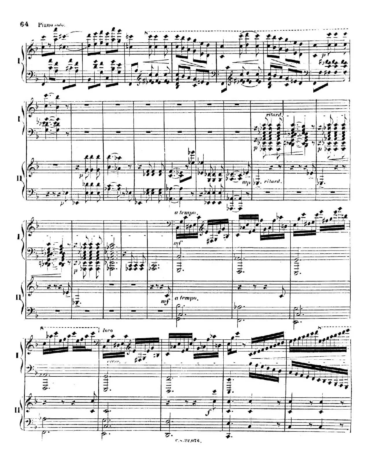 Piano Concerto No.2 in F Major Op.35（F大调第二钢琴协奏曲·Ⅱ·双钢琴）
