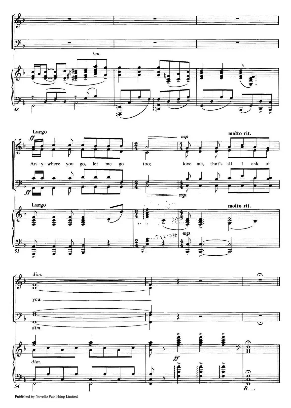 Choral Suite from The Phantom of the Opera（5 ALL I ASK OF YOU、四重奏）