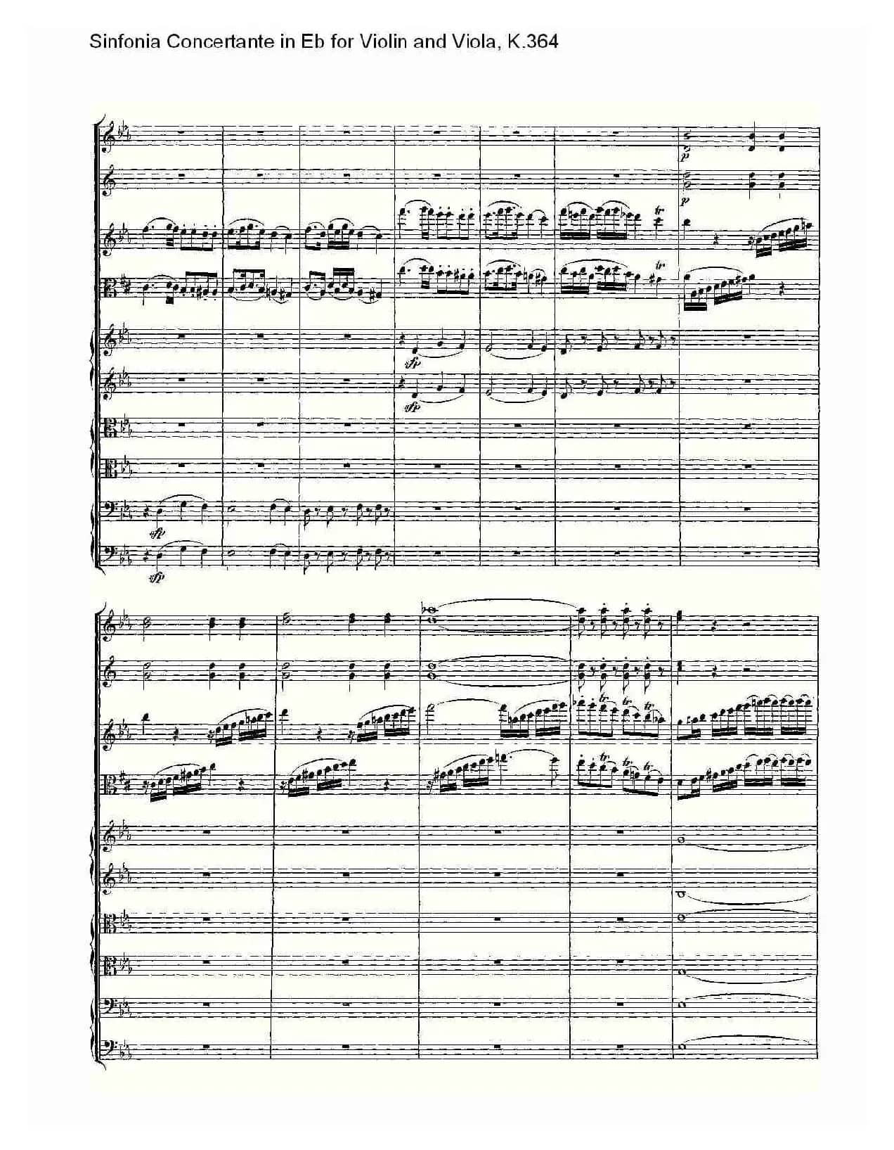 Eb调小提琴与中提琴炫技序曲, K.364（一）