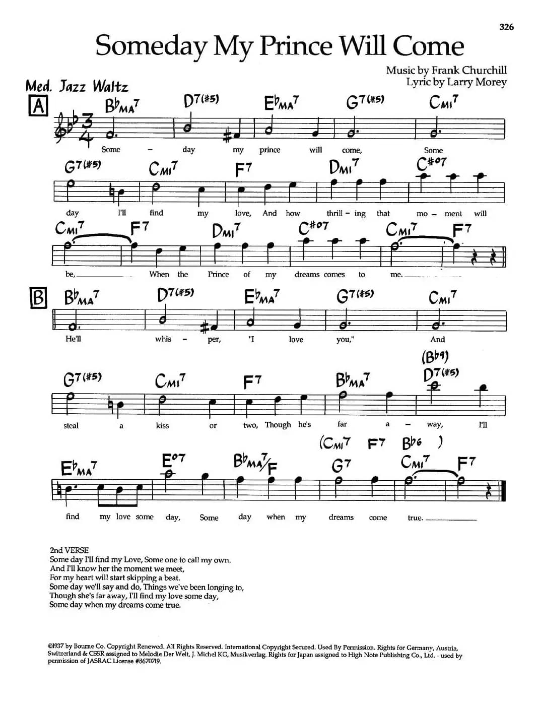 Someday My Prince Mill Come（爵士钢琴曲）