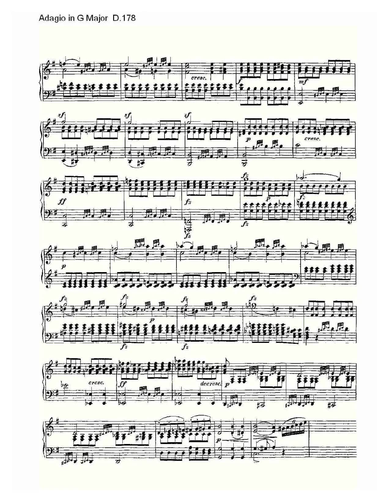 Adagio in G Major D.178O（G大调柔板D.178）