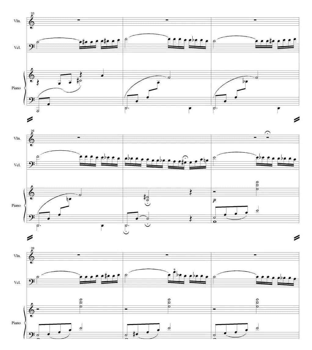 Ocehb（Autumn 秋天、小提琴+大提琴+钢琴伴奏）