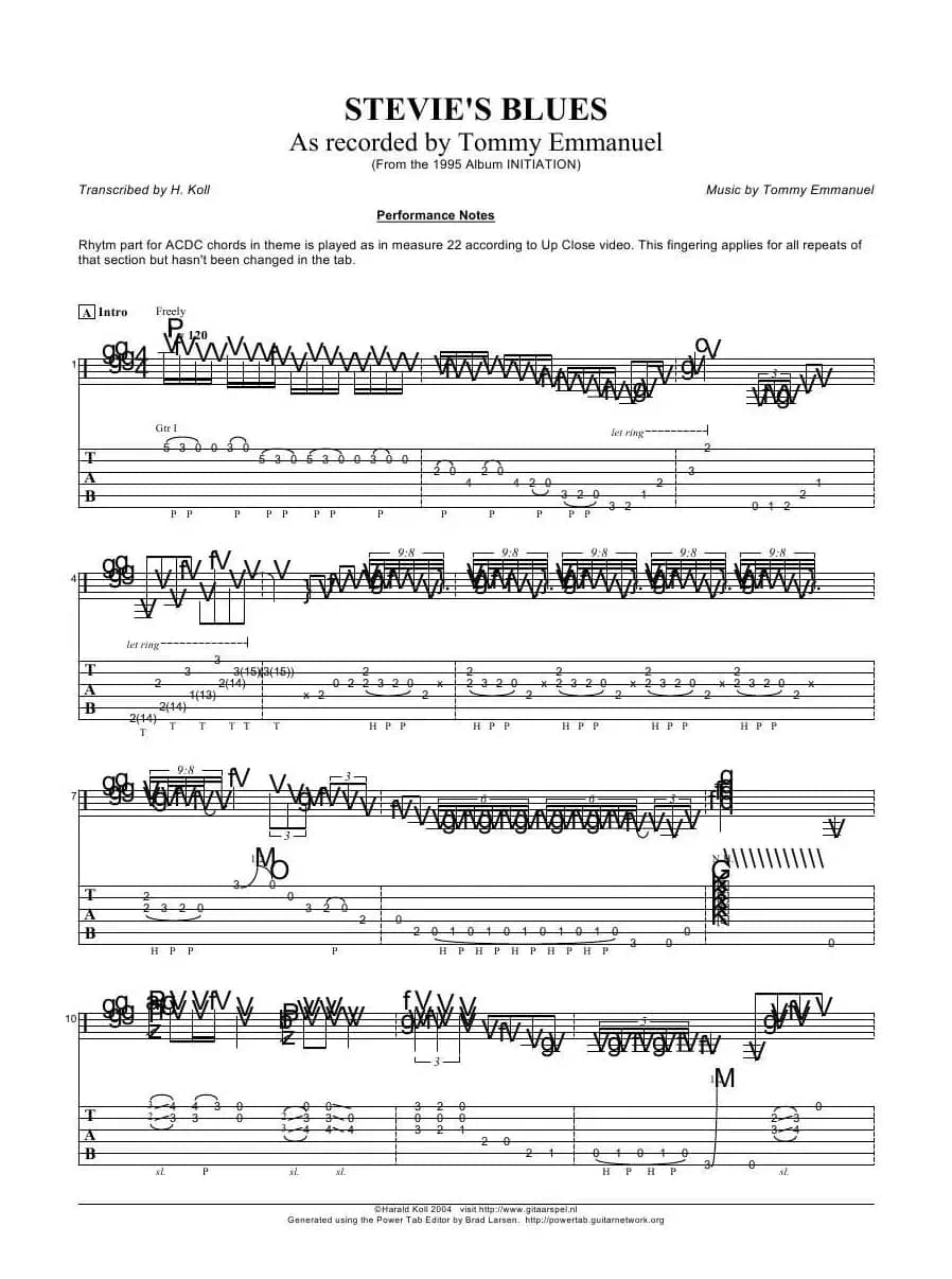 tommy emmanuel：stevies blues（指弹吉它）