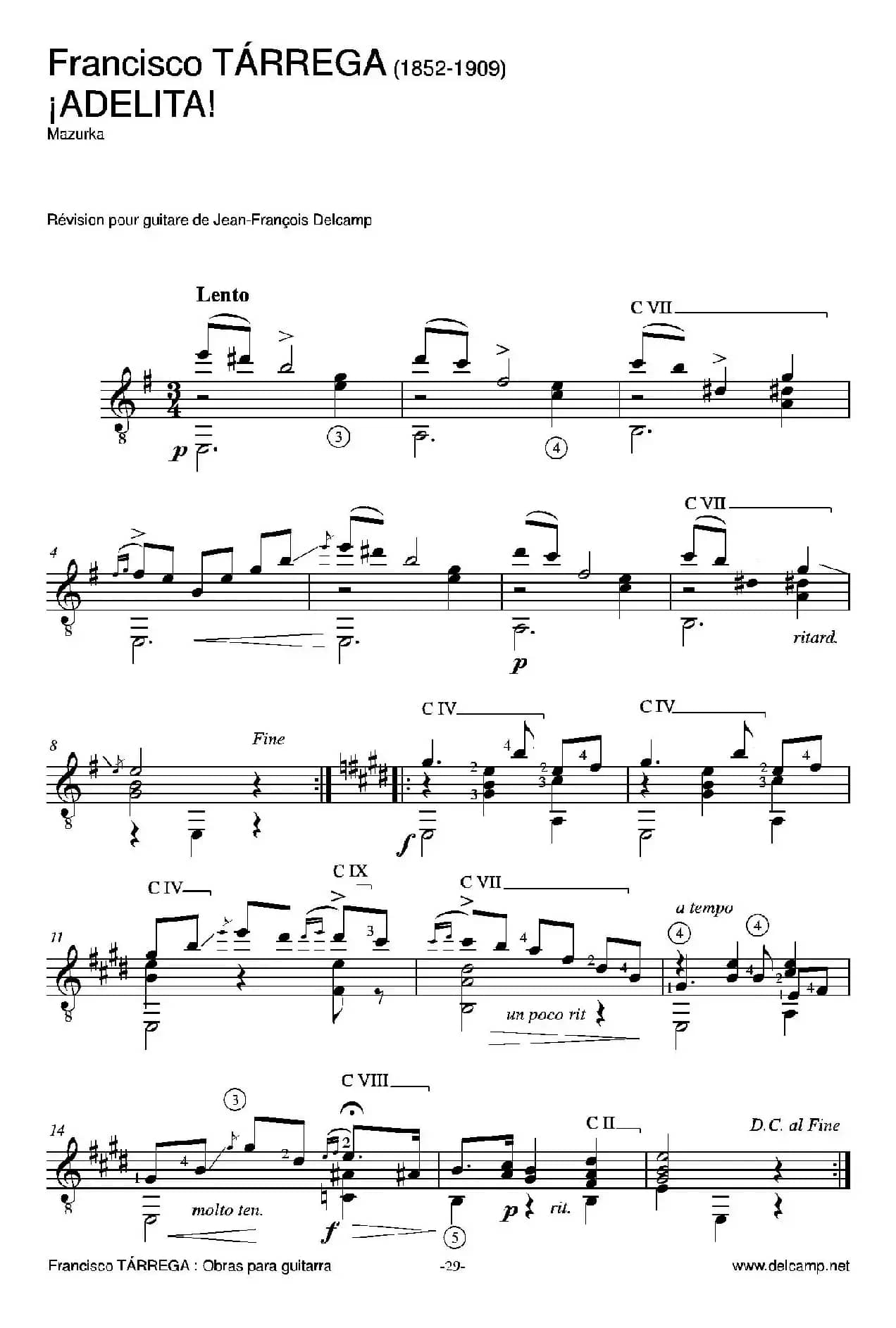 《塔雷加作品全集》第2部分（古典吉他）