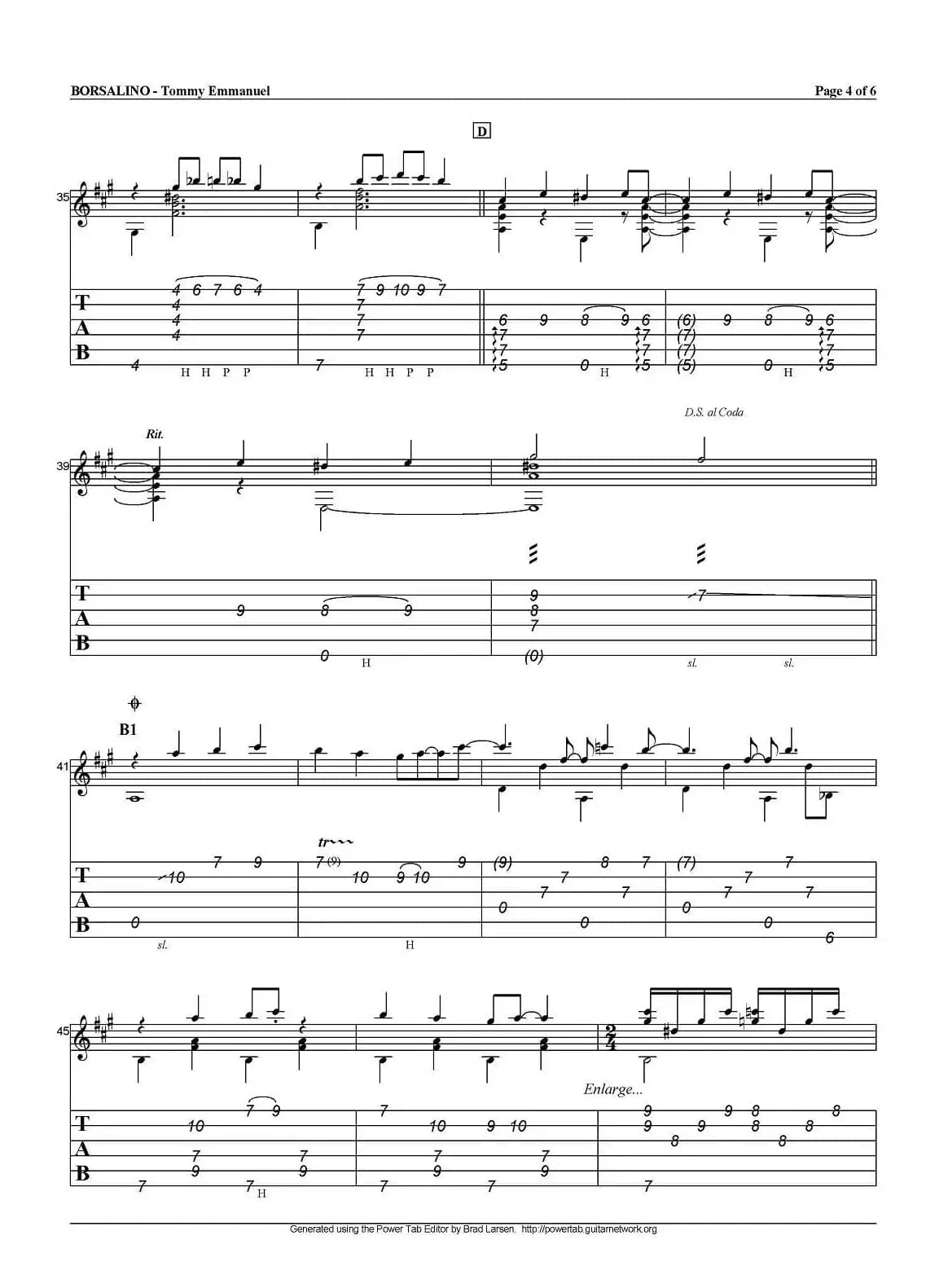 tommy emmanuel：borsalino（指弹吉他）