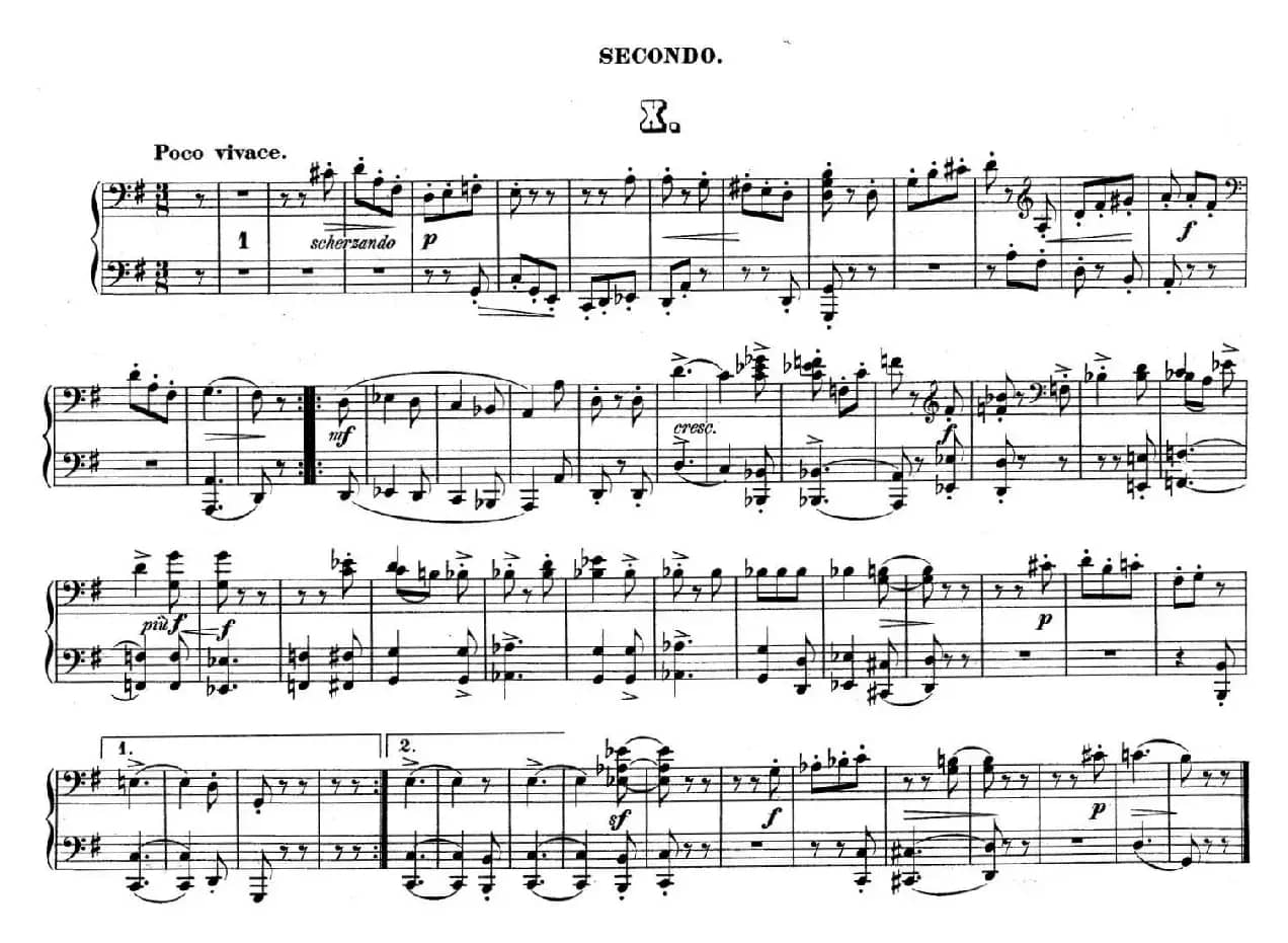 Zwolf Original-Compositionen fur Pianoforte zu 4 Handen Op.57（12首四手联弹小品·10）