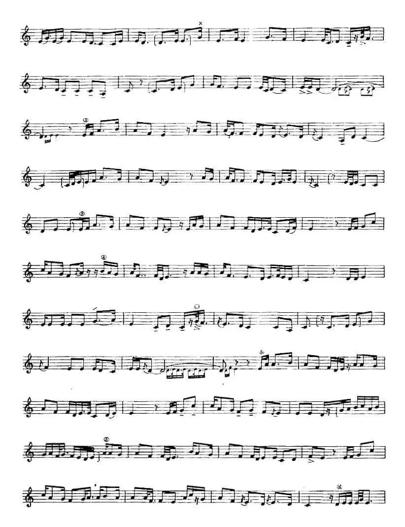 十二木卡姆：Ⅶ 埃介姆木卡姆 327——336（主旋律谱）