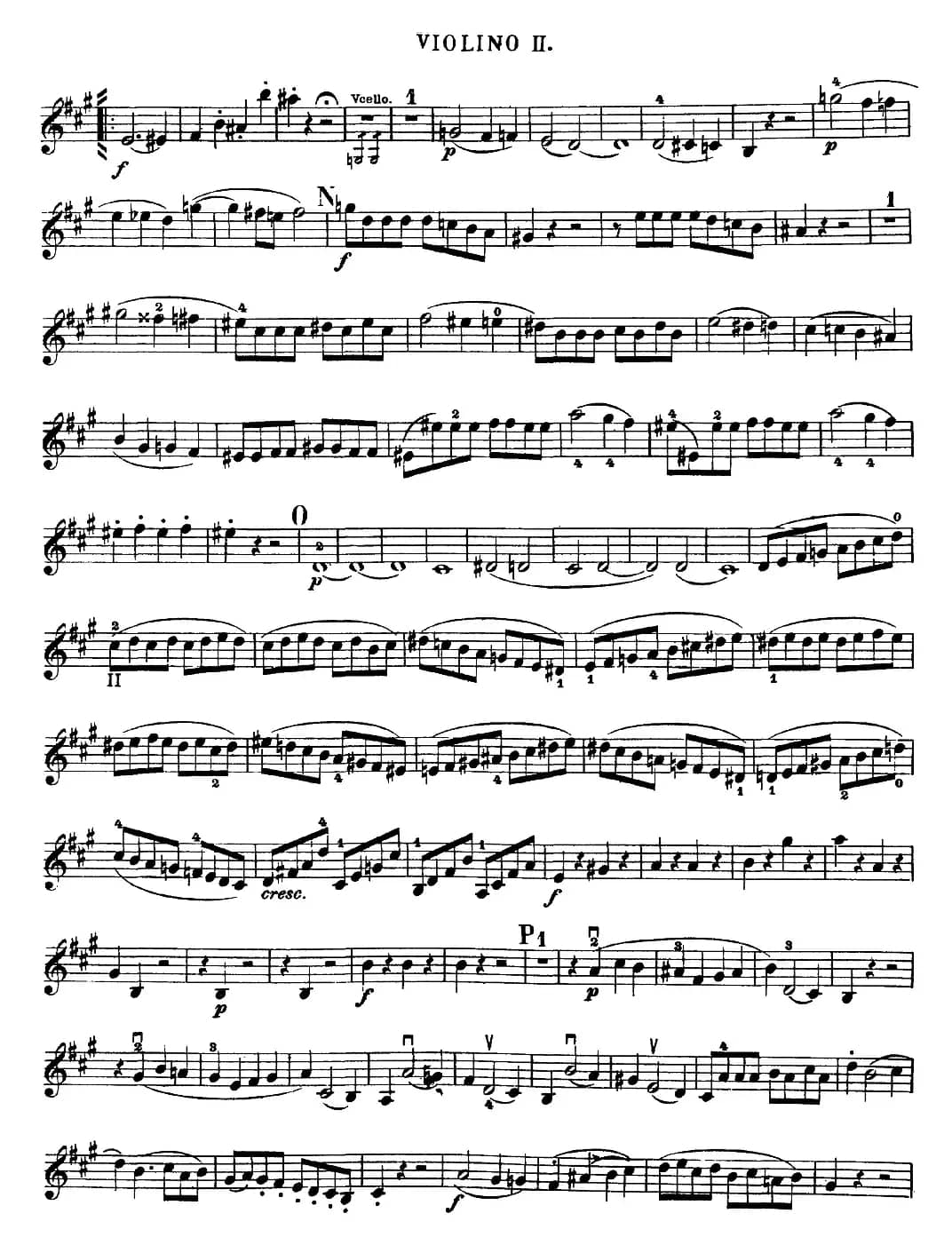 Mozart《Quartet No.18 in A Major,K.464》（Violin 2分谱）