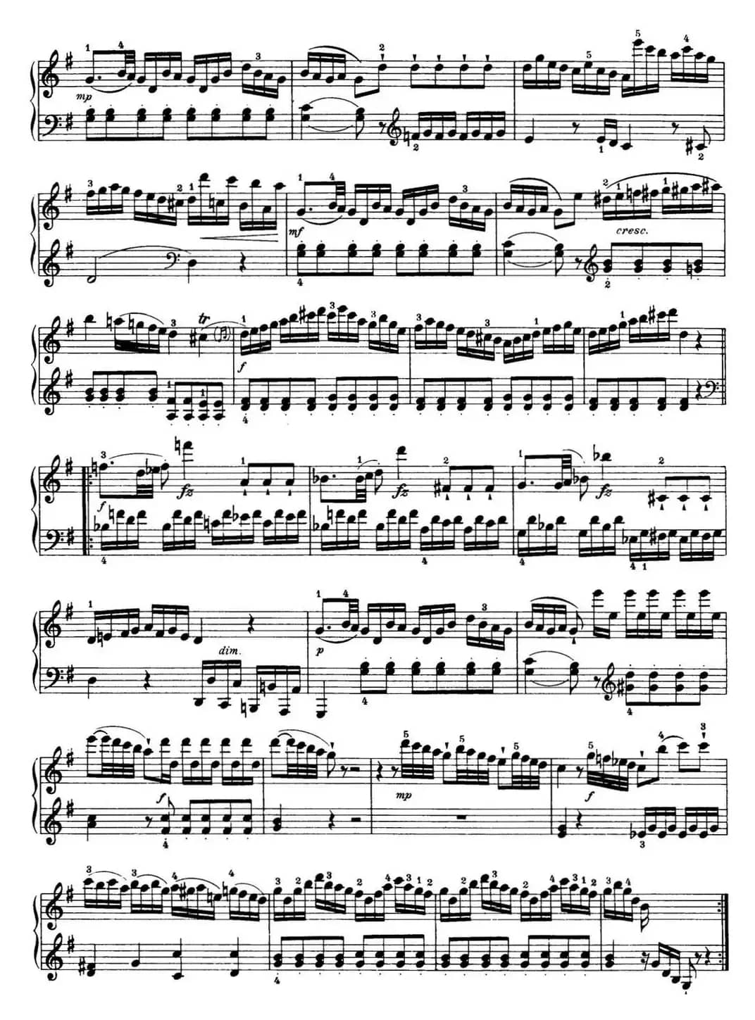 海顿 钢琴奏鸣曲 Hob XVI 40 in G major