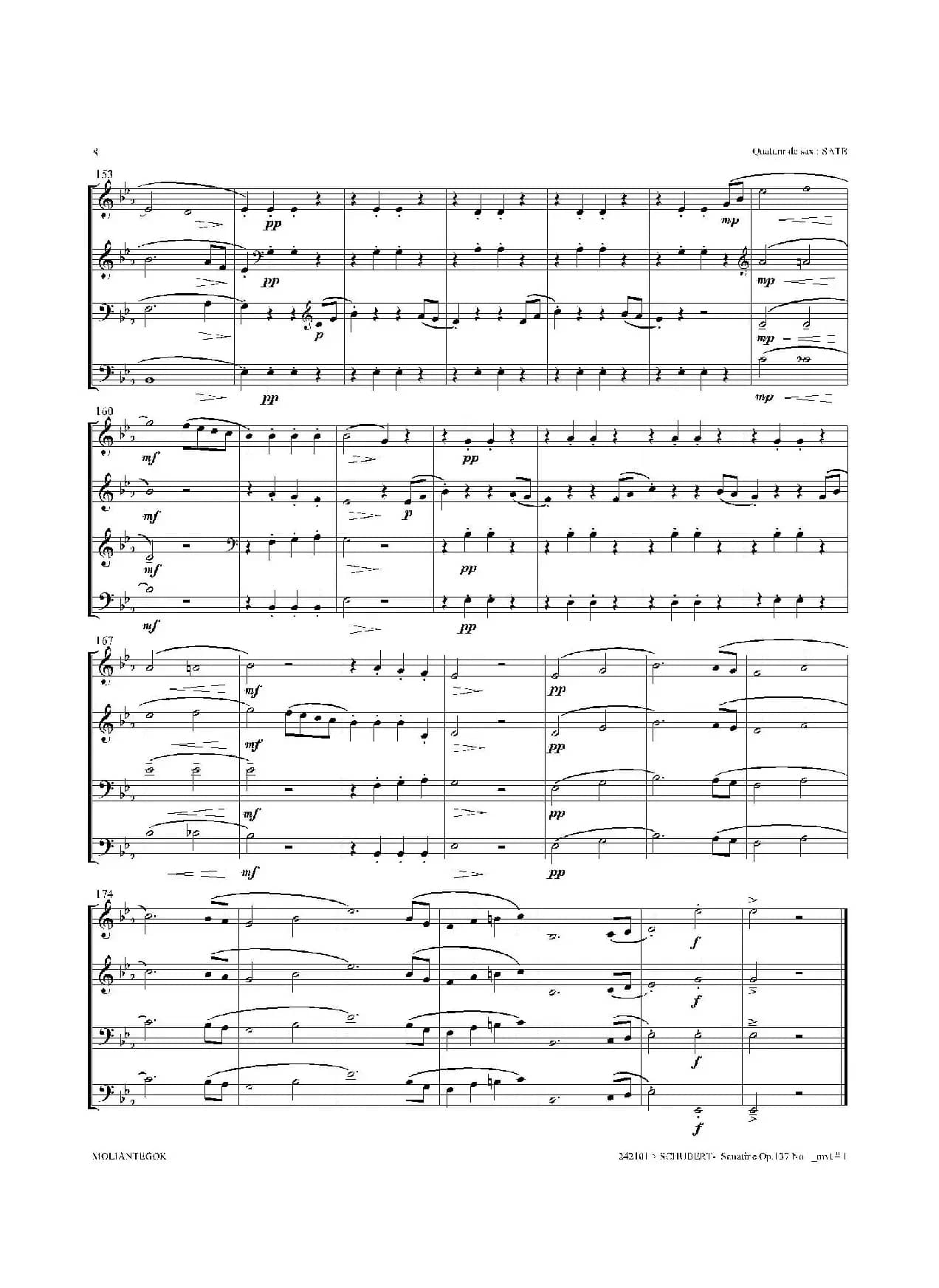 Sonatine Op.137 No 1（四重奏总谱）