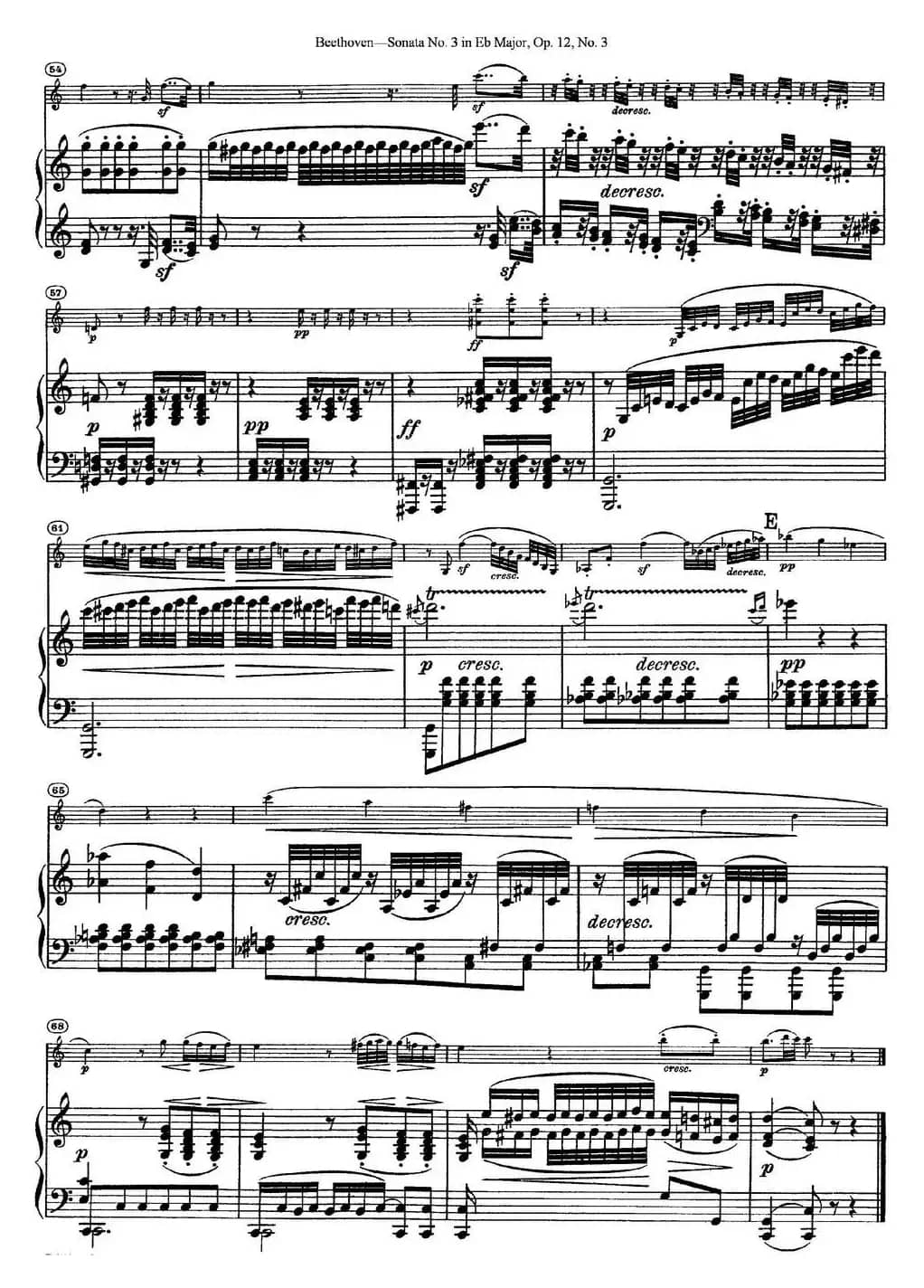 Violin Sonata No.3 in Eb Major Op.12 No.3（小提琴+钢琴伴奏）