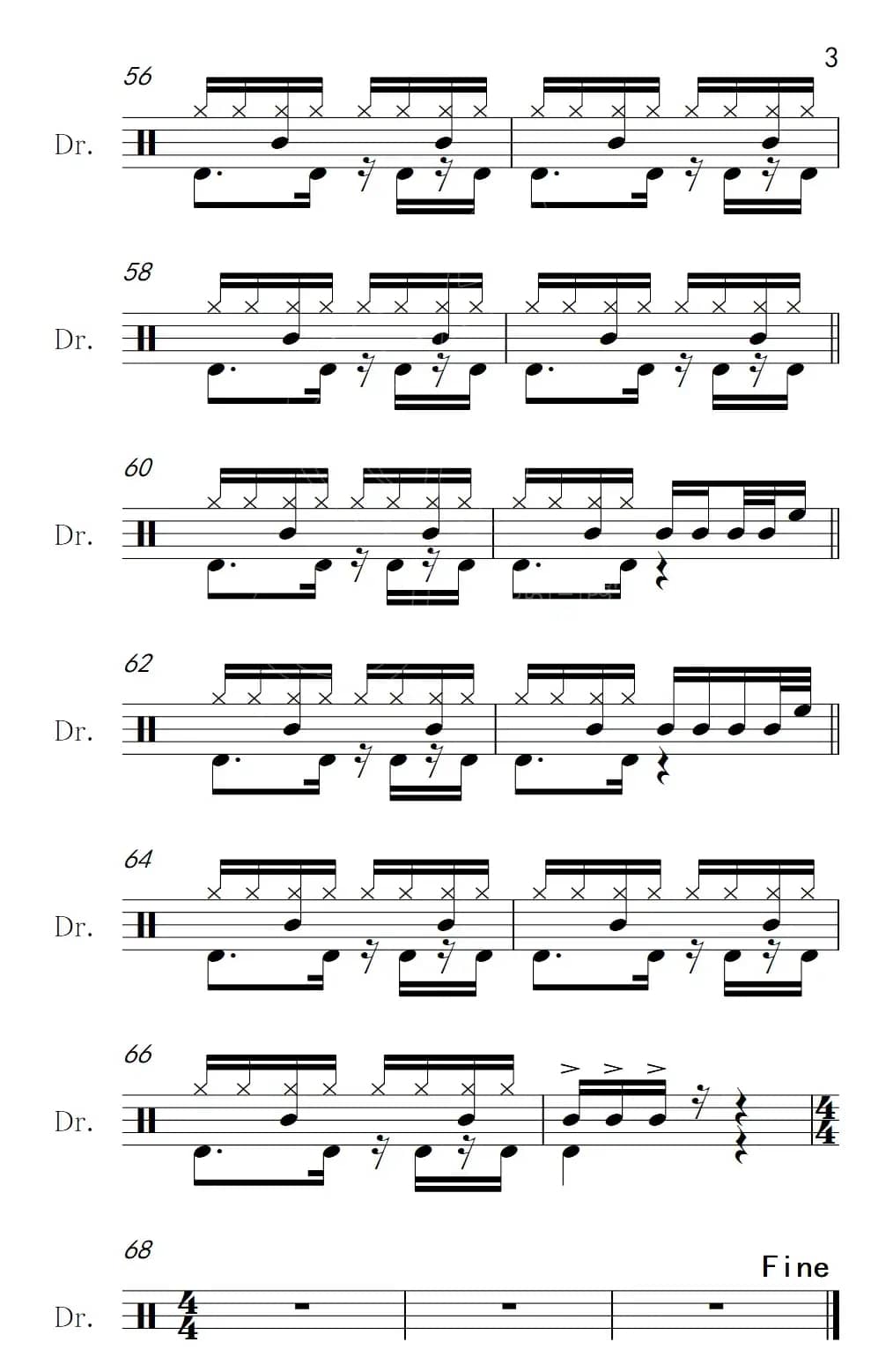 猪之歌（架子鼓谱）