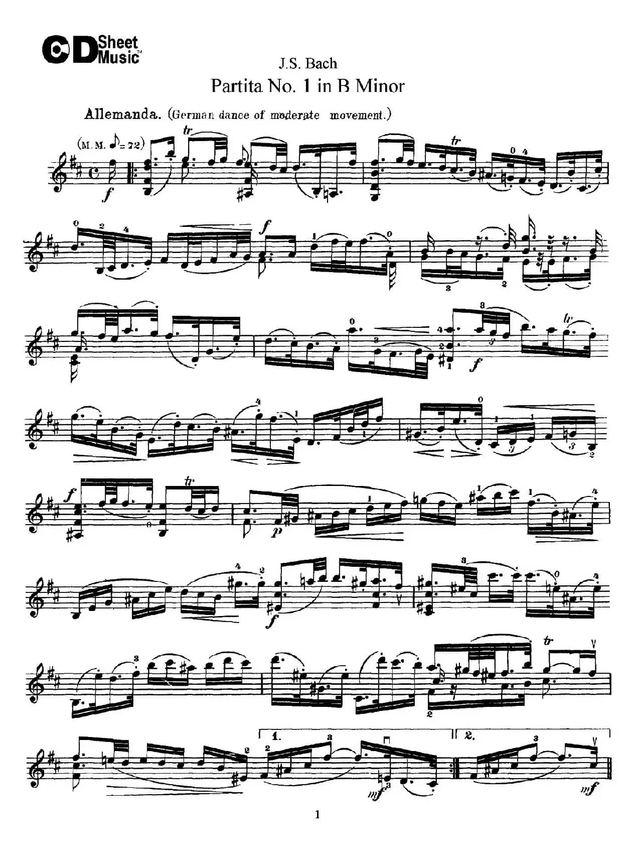 6 Violin Sonatas and Partitas 2.Partita No.1 B Minor