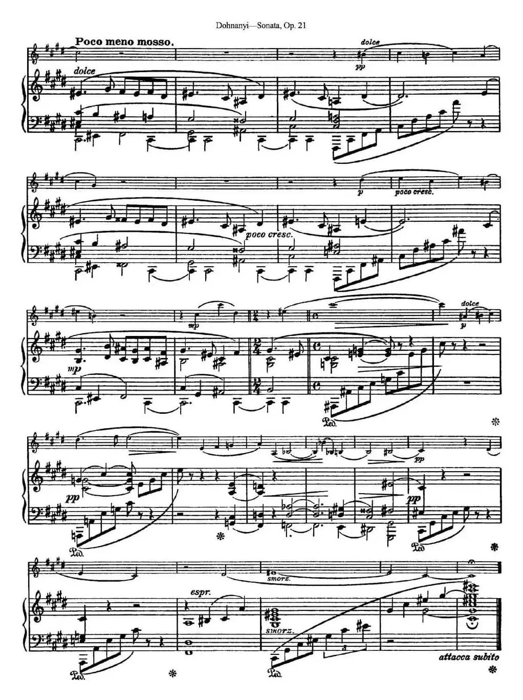 Dohnanyi Sonata Op.21（小提琴+钢琴伴奏）