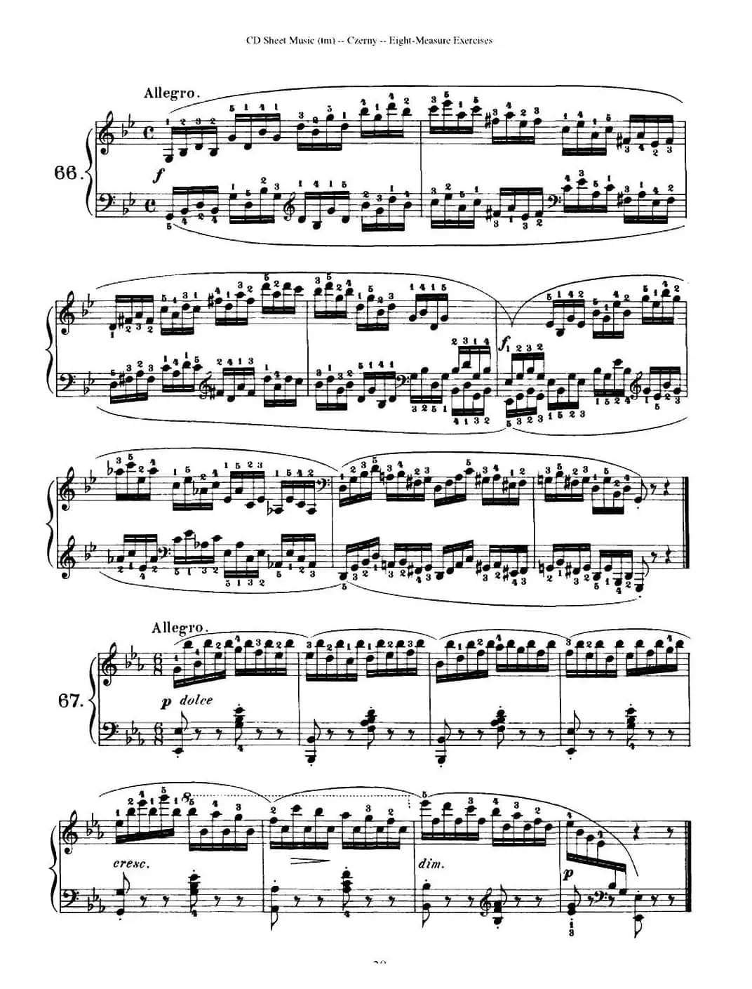 160 Eight- Measure Exercises.Op.821（车尔尼160首钢琴八小节练习曲（54——71））