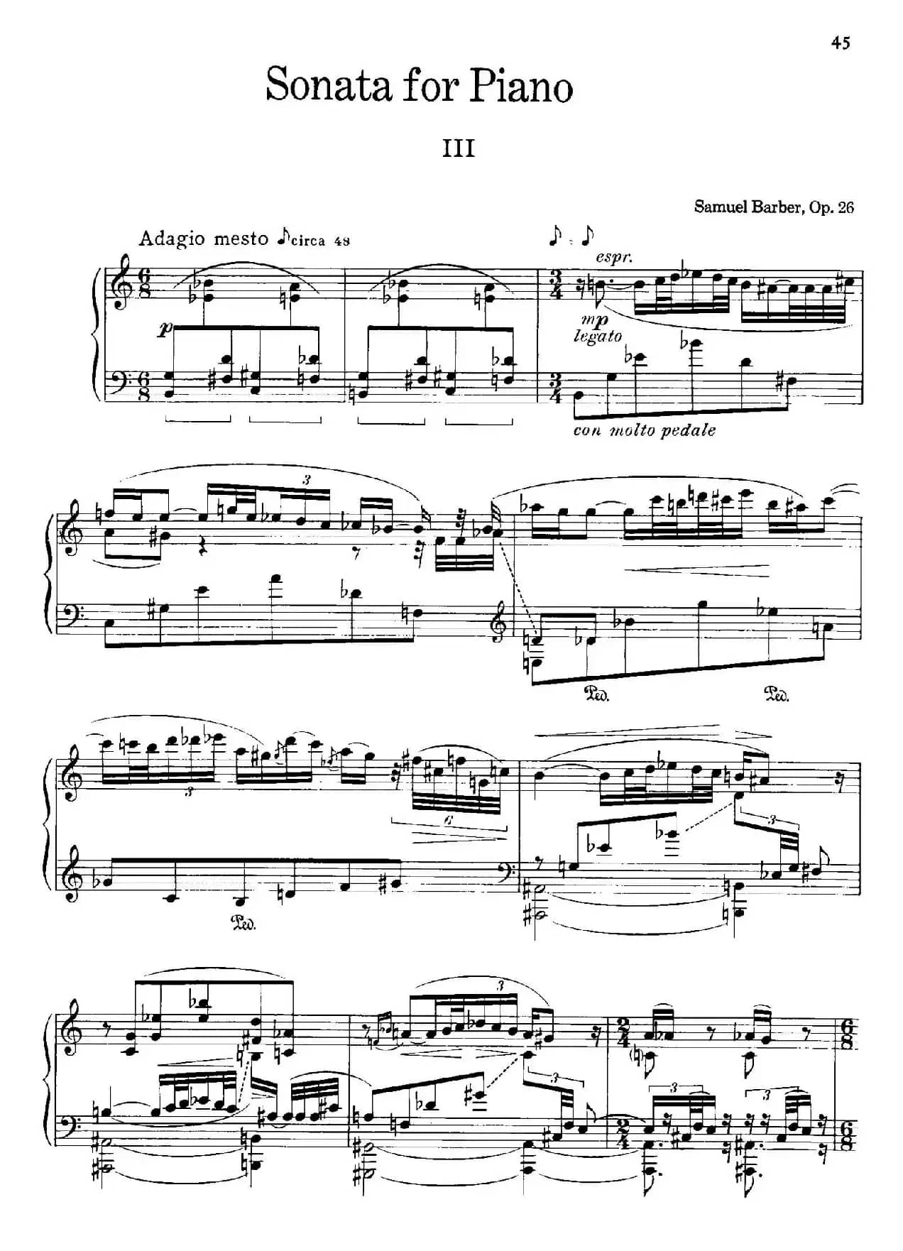 降e小调钢琴奏鸣曲 Op.26 v.3