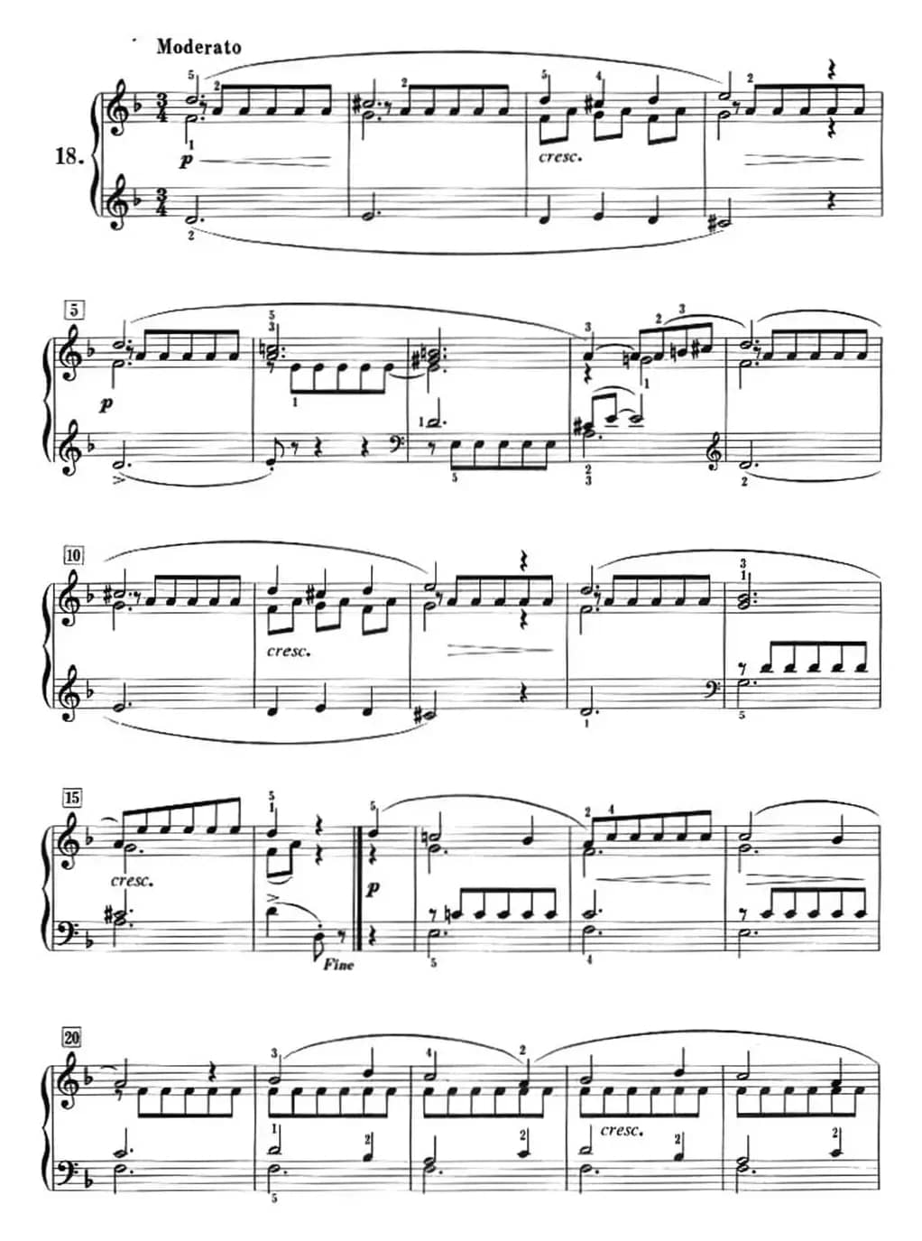 50首莱蒙钢琴练习曲 作品37（NO.18）