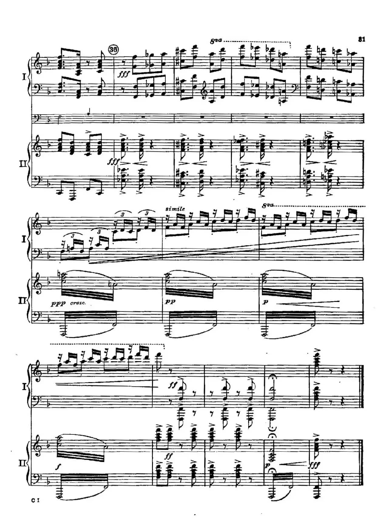 F大调爵士钢琴协奏曲（美版双钢琴原谱 P31—40）