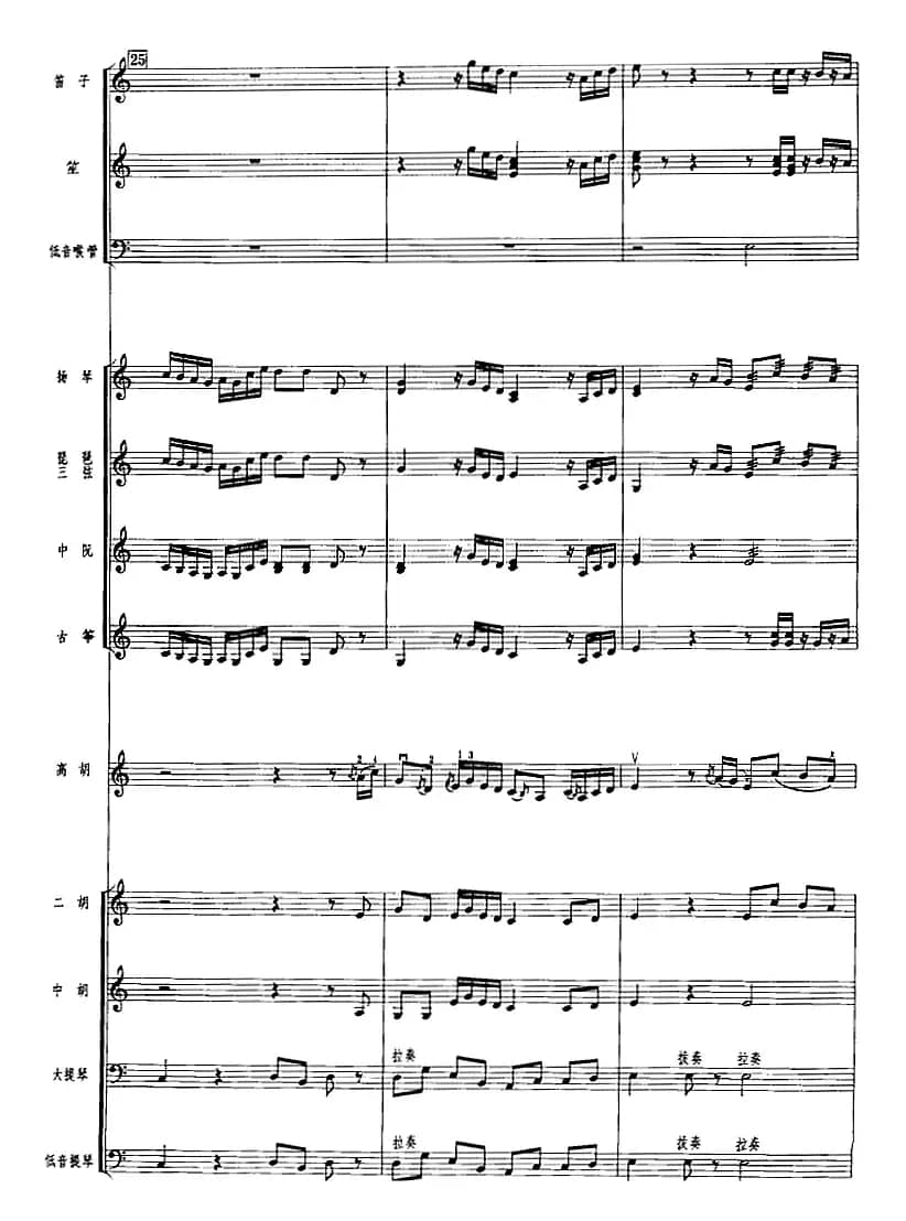 烛影摇红（广东音乐、高胡+乐队伴奏、五线谱版）