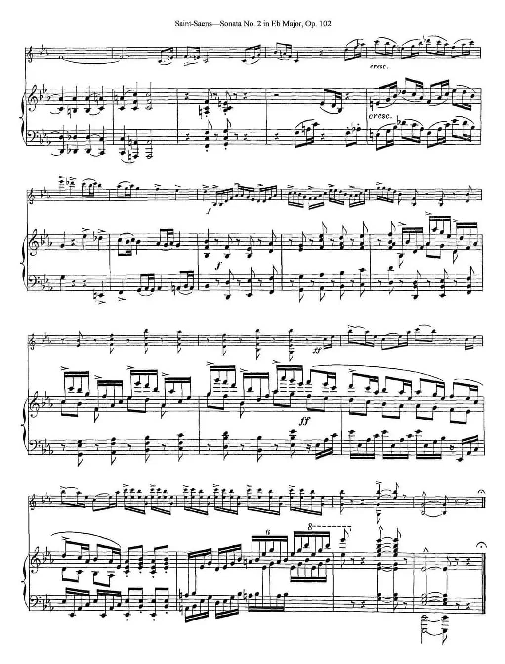 Violin Sonata No.2 in Eb Major Op.102（小提琴+钢琴伴奏）