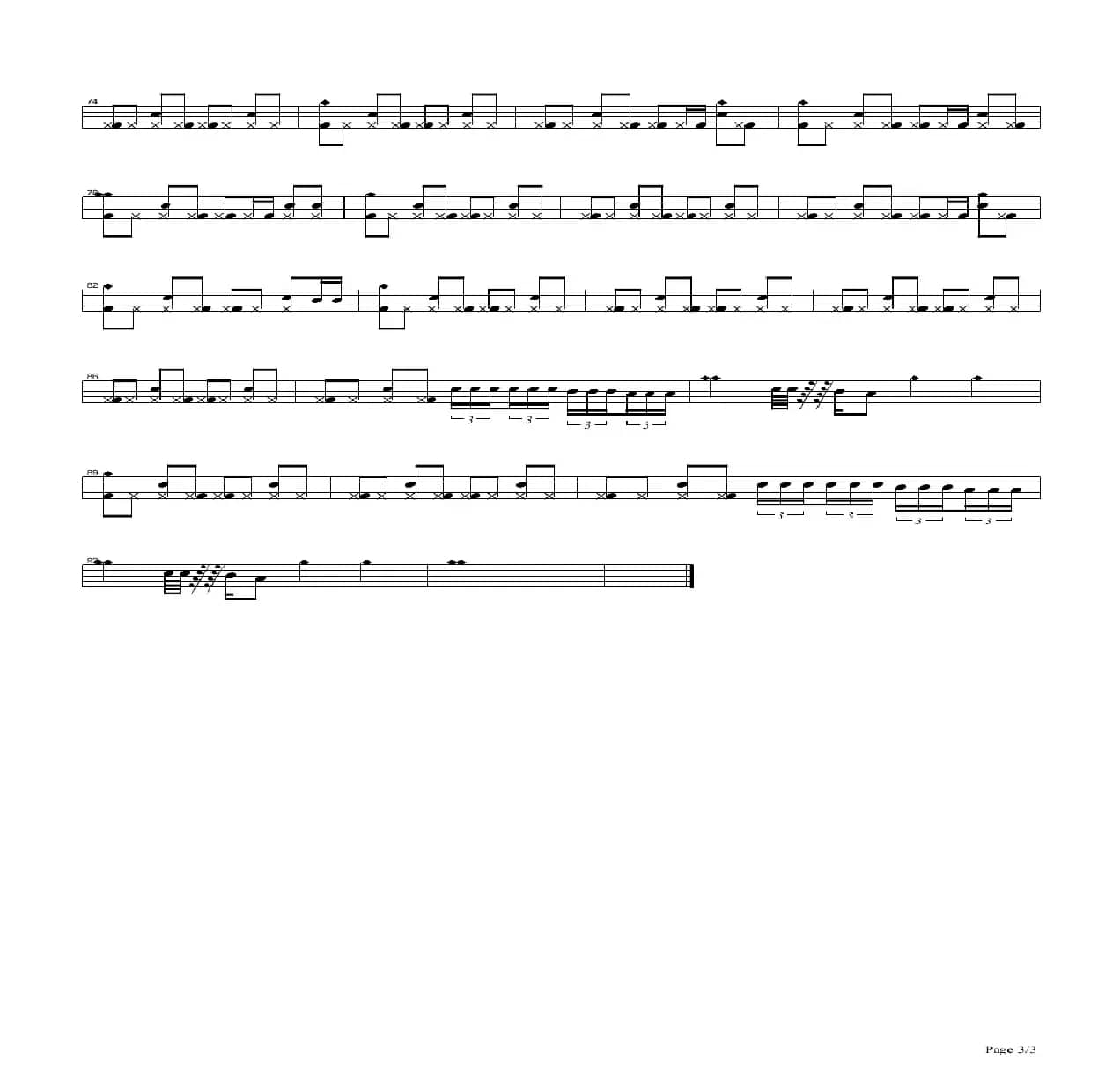 光辉岁月（架子鼓谱、2个版本）