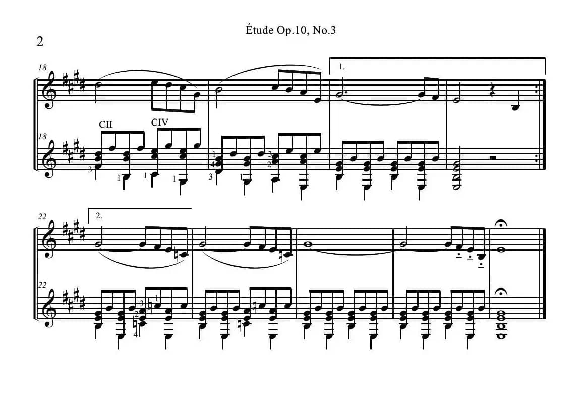 Etude in E major Op.10,No.3（小提琴吉它二重奏）