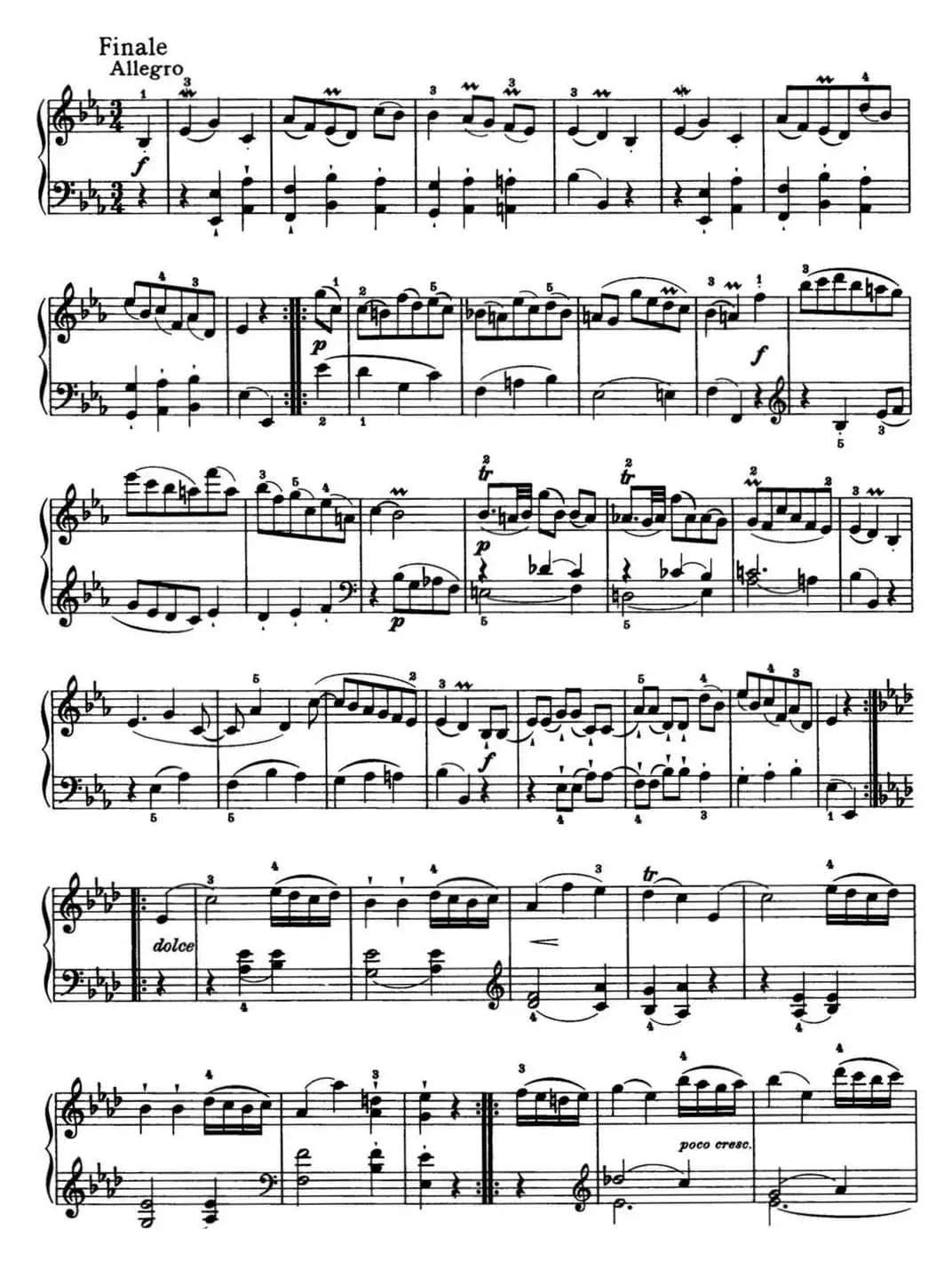 海顿 钢琴奏鸣曲 Hob XVI 38 in E-flat major