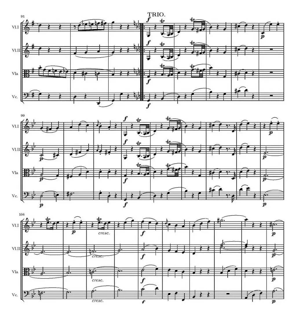 String Quartet KV.387（G大调弦乐四重奏）