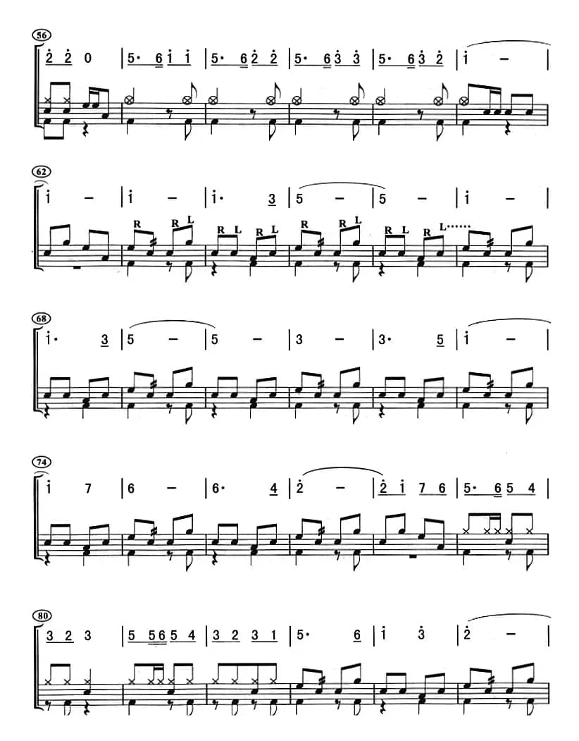 黄河的吼声（架子鼓、主旋律+鼓谱）