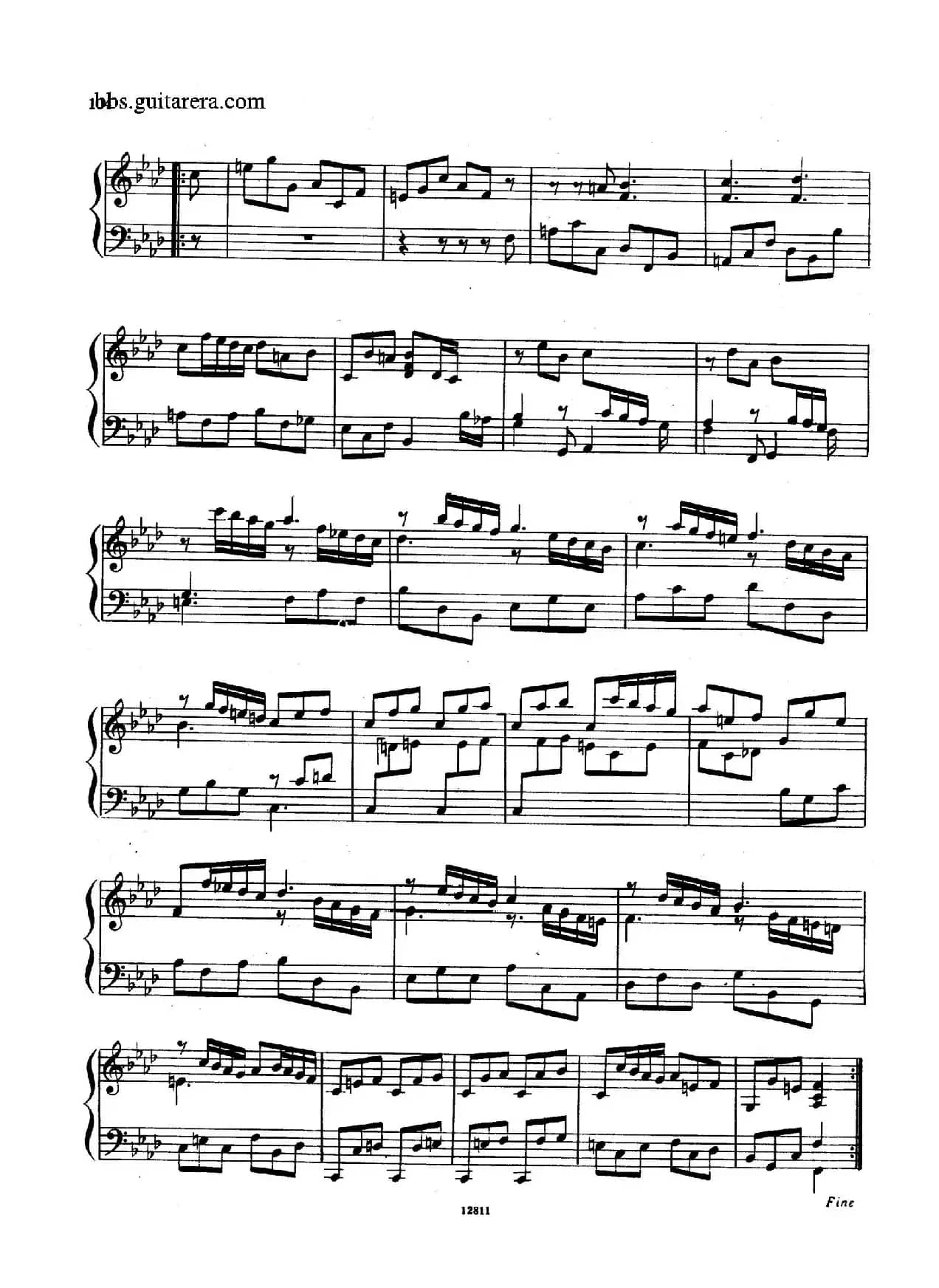 Suite No.8 in f Minor HWV 433（f小调第八组曲）