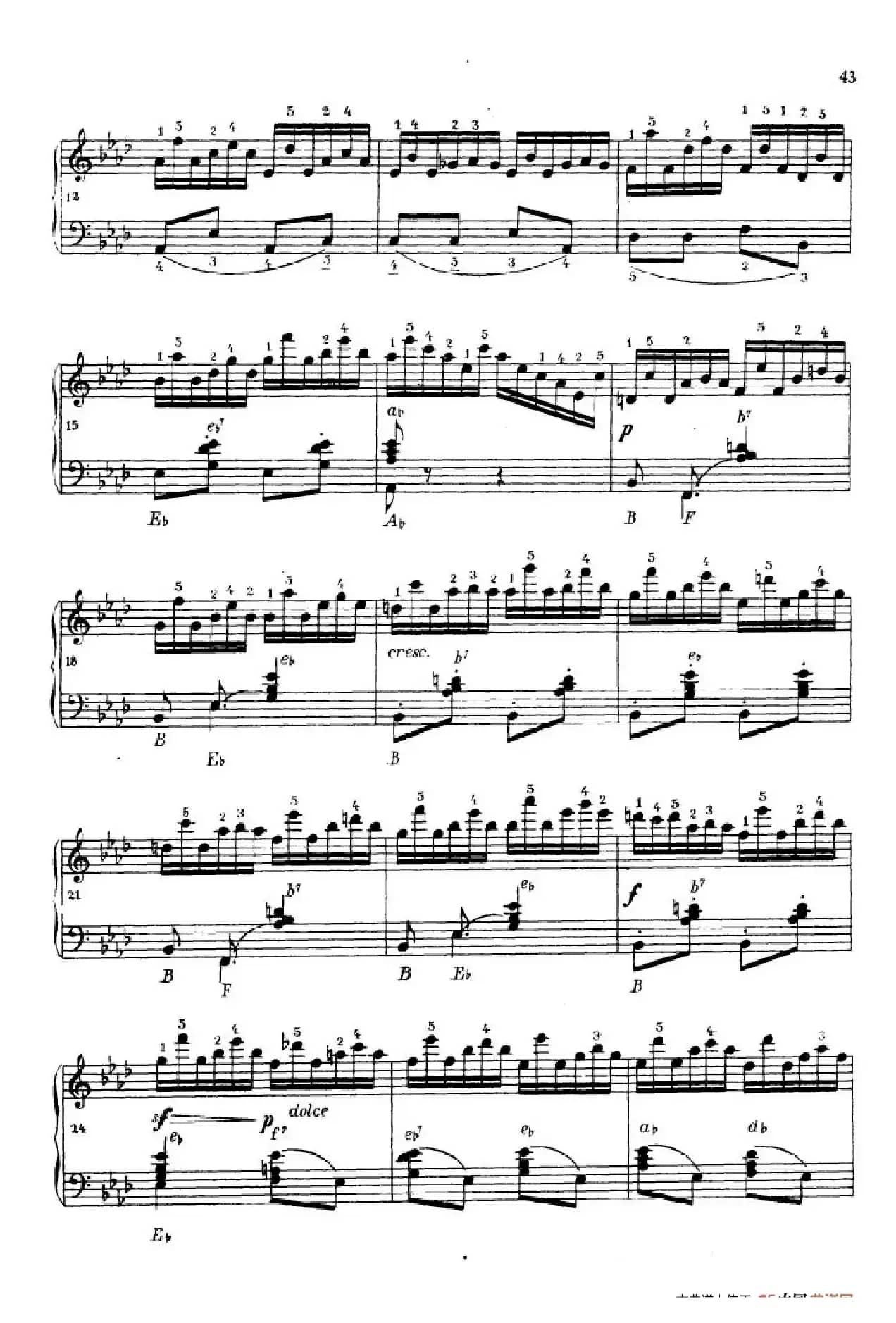 《车尔尼手风琴练习曲集》第Ⅳ册（第8首）