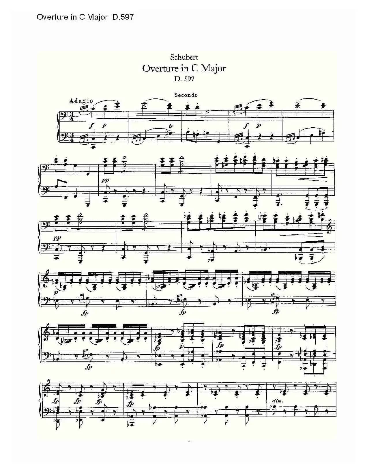 Overture in C Major D.597（Ｃ大调序曲 D.597）