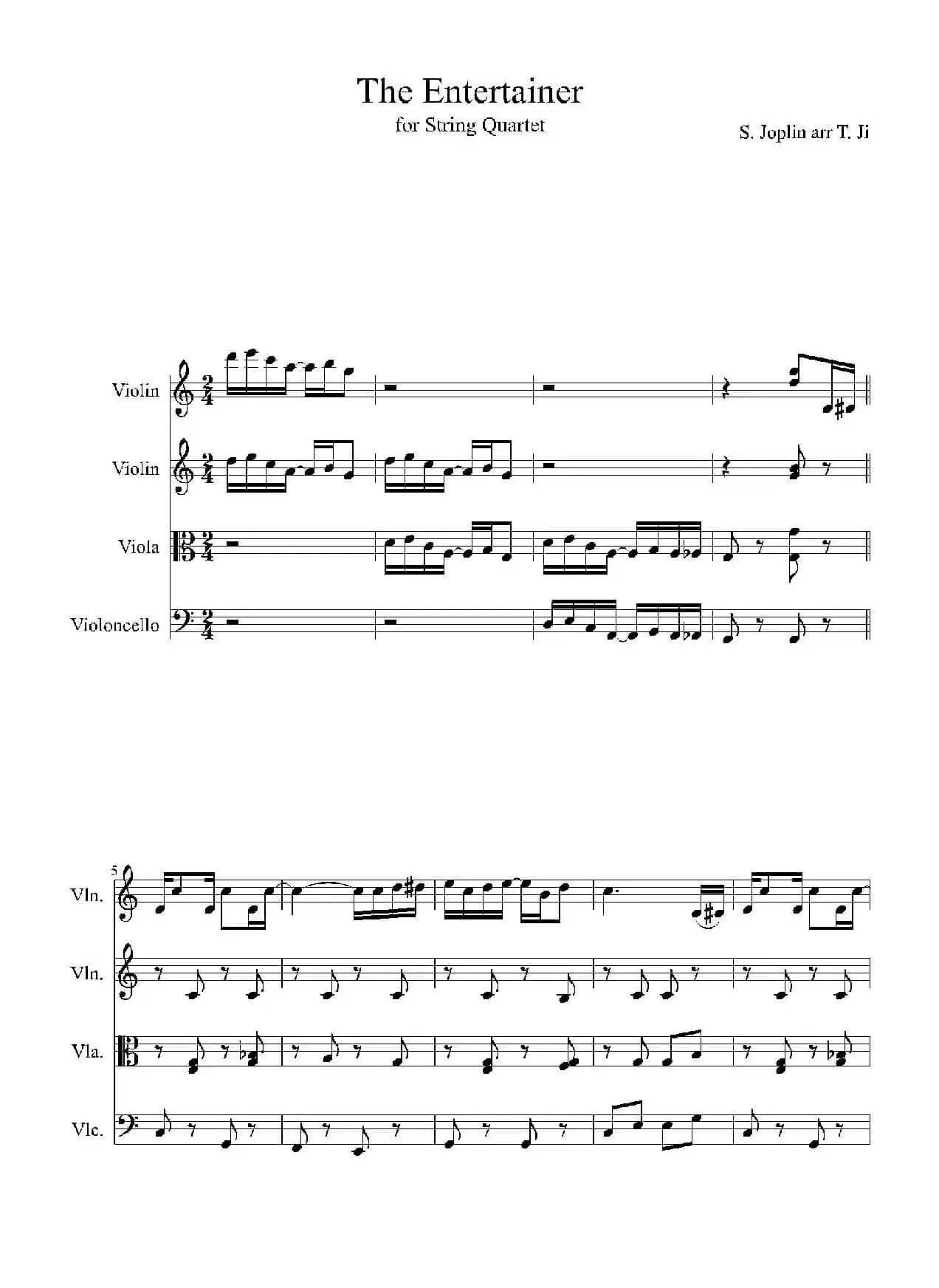 The Entertaine（弦乐四重奏）