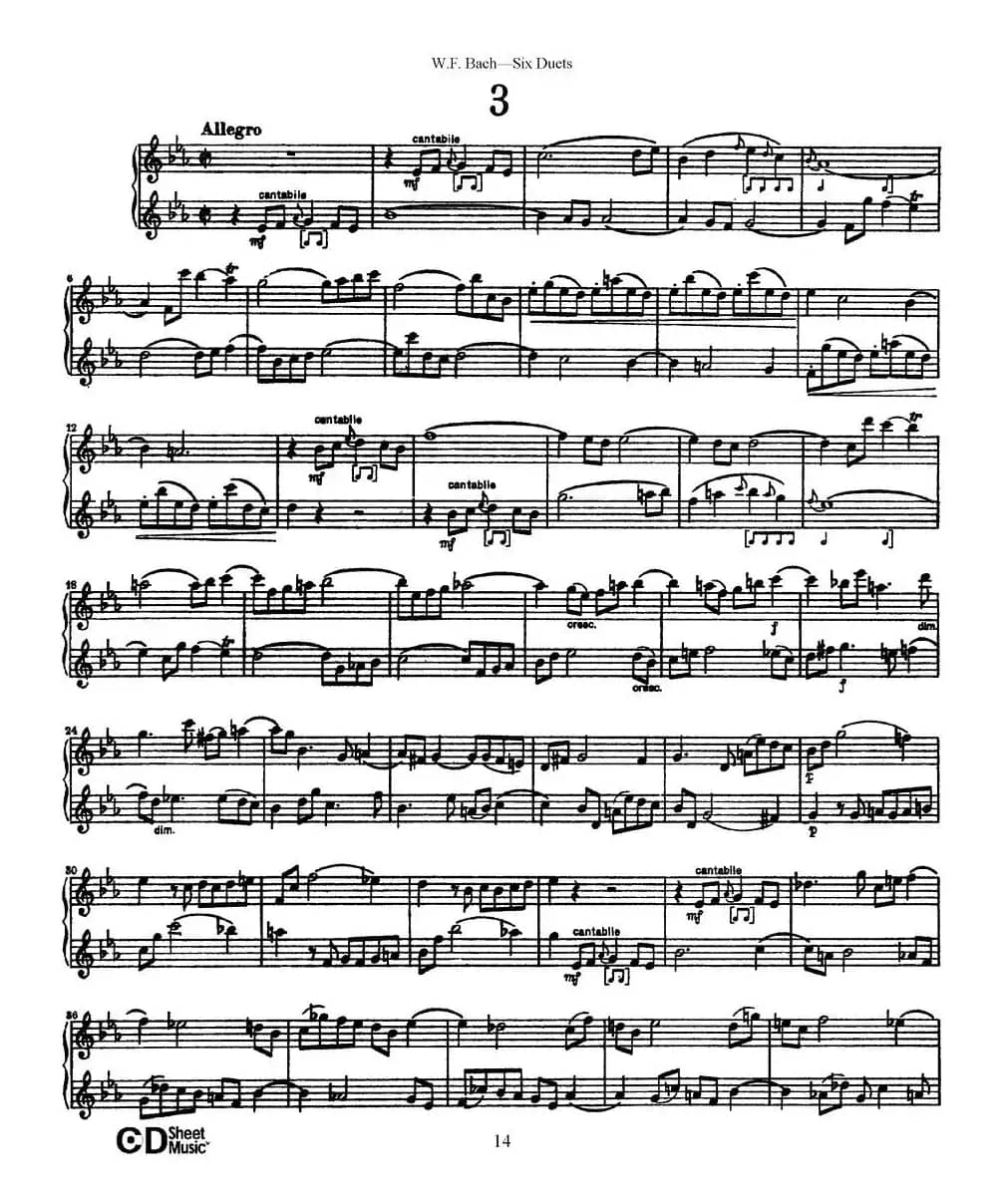 Six Duets（6首二重奏）（3）