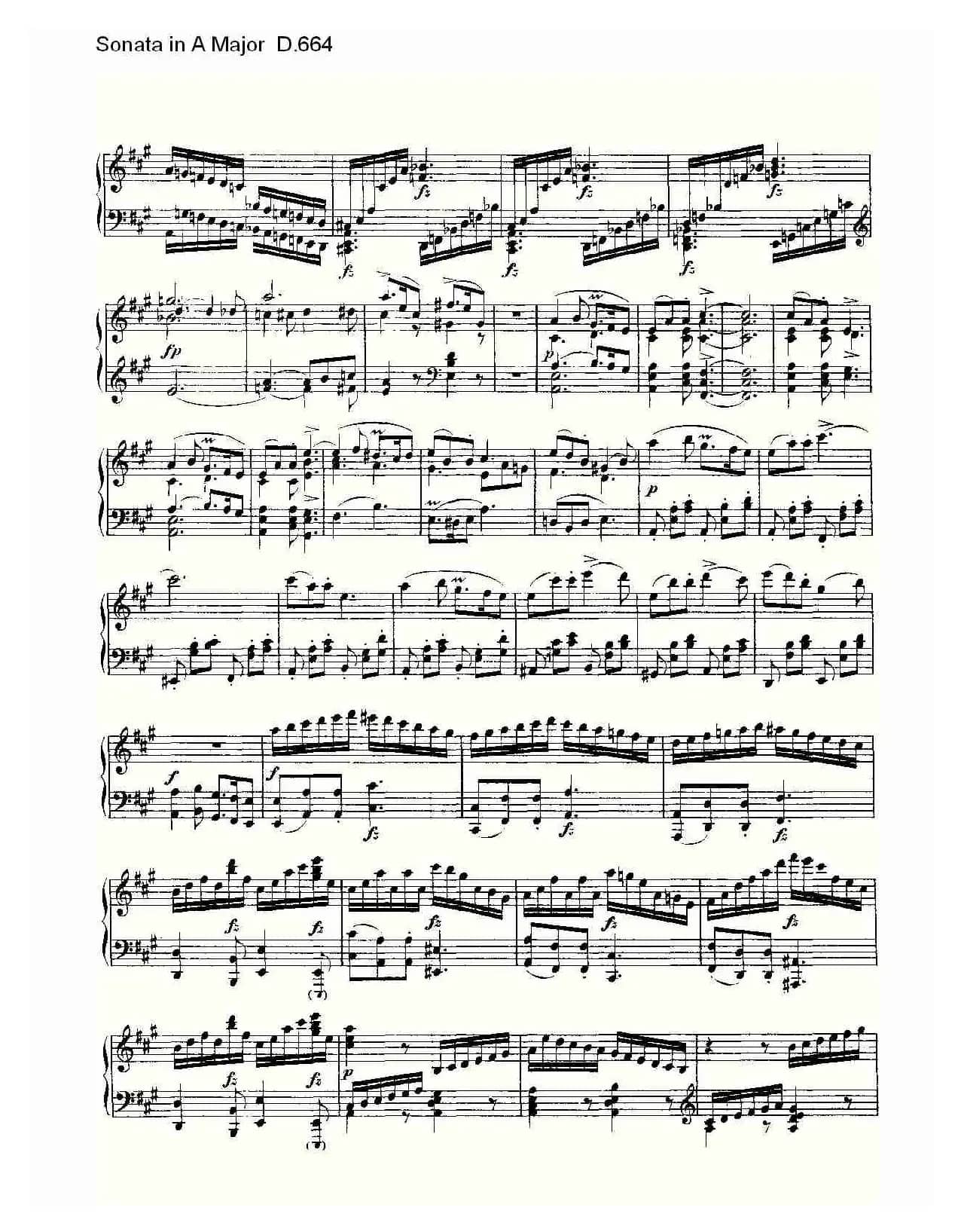 Sonata in A Major D.664（A大调奏鸣曲D.664）