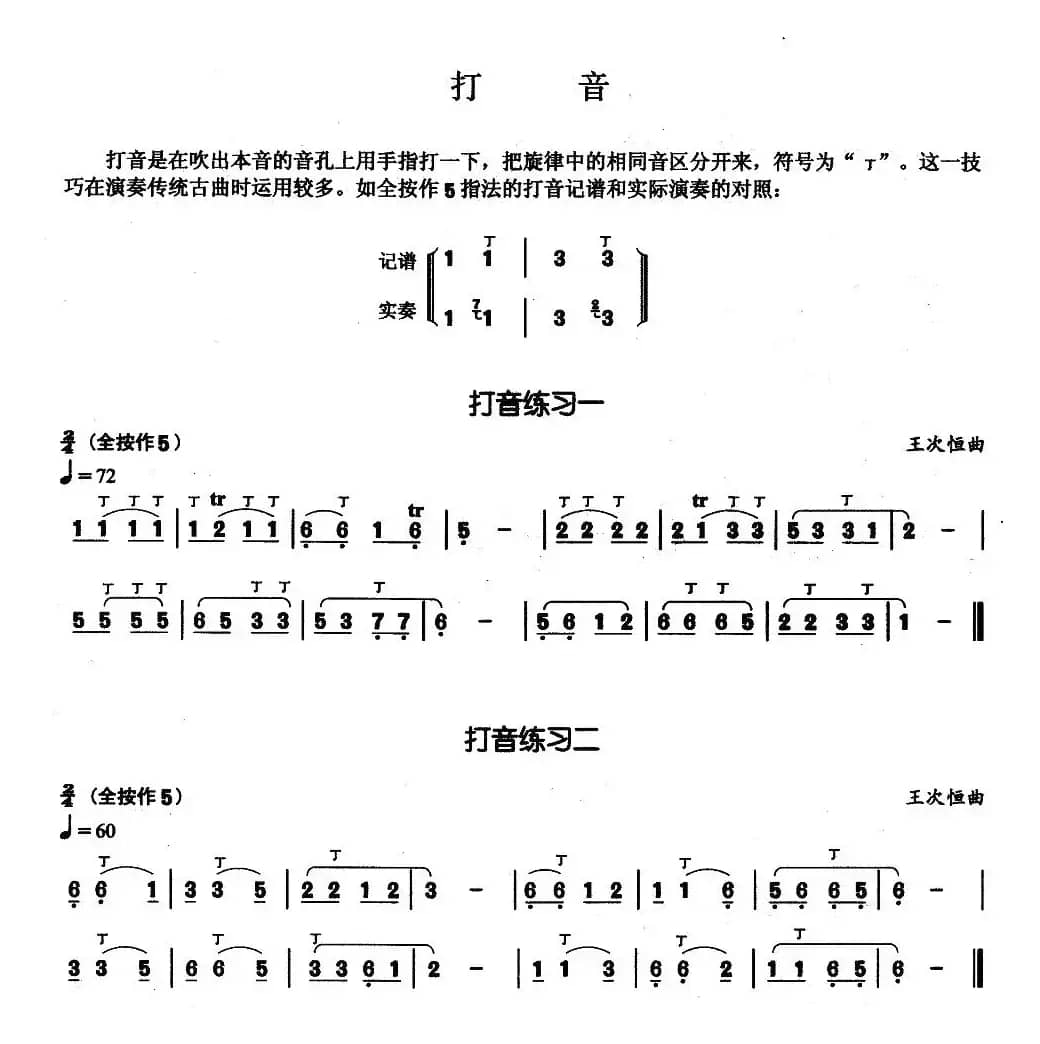 葫芦丝基本技巧练习曲——打音