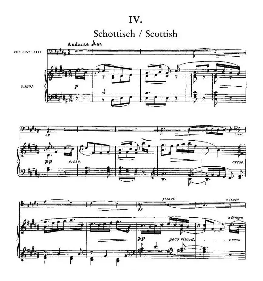 马克斯·布鲁赫 Op70 4首（大提琴+钢琴）