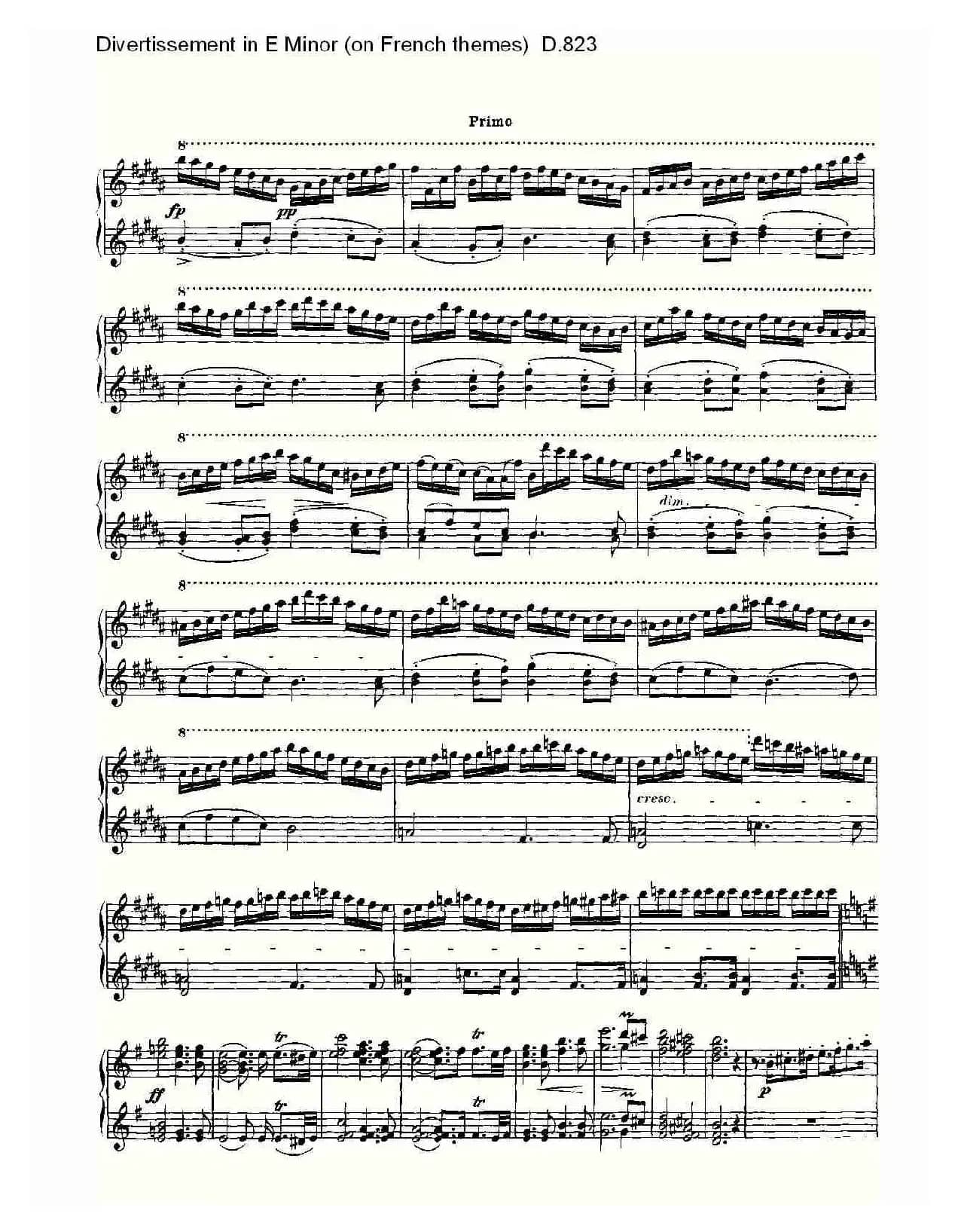 Divertissement in E Minor（on French themes）