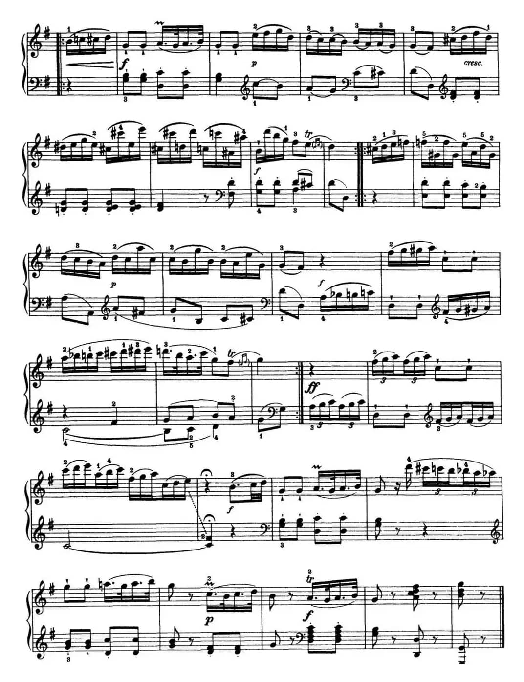 海顿 钢琴奏鸣曲 Hob XVI 39 in G major