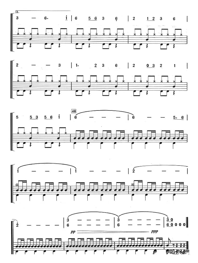 骏马奔驰保边疆（架子鼓、主旋律+鼓谱）