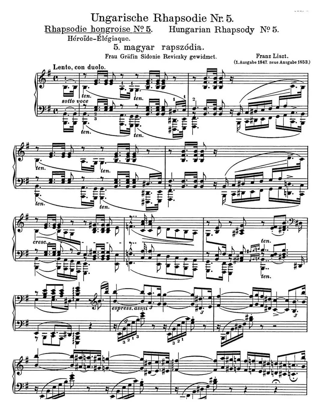 李斯特 匈牙利狂想曲 Hungarian Rhapsodies S.244 No.5