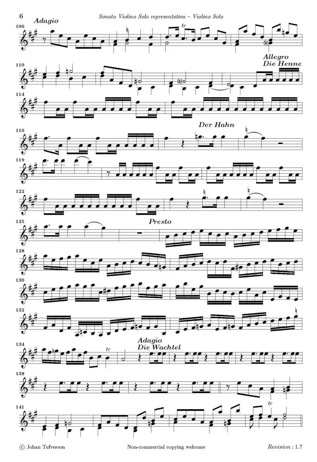 Sonata Violino Solo representativa