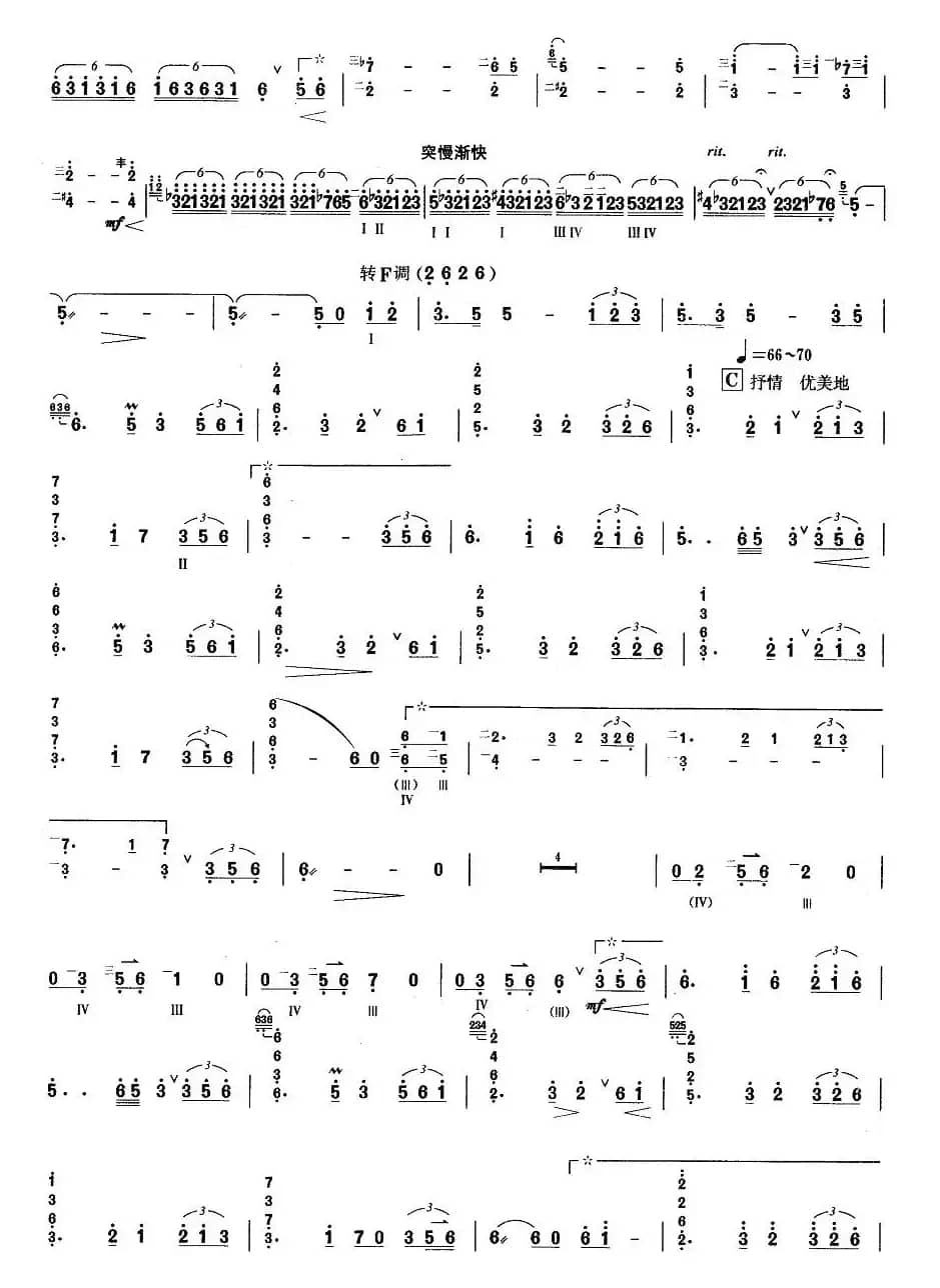 柳琴考级曲目六级：雨后庭院