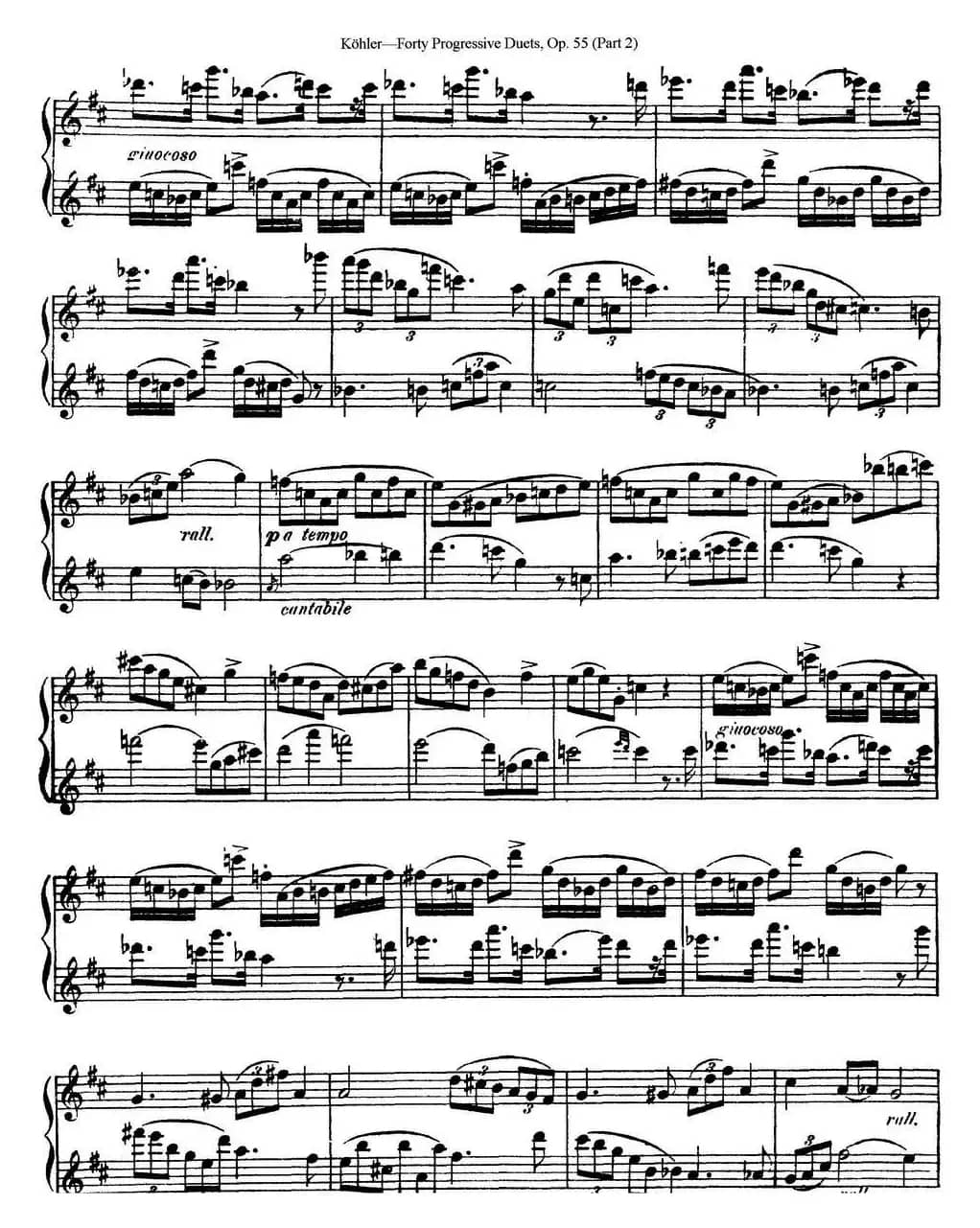 柯勒40首长笛提高练习曲OP.55（二重奏）（NO.13）