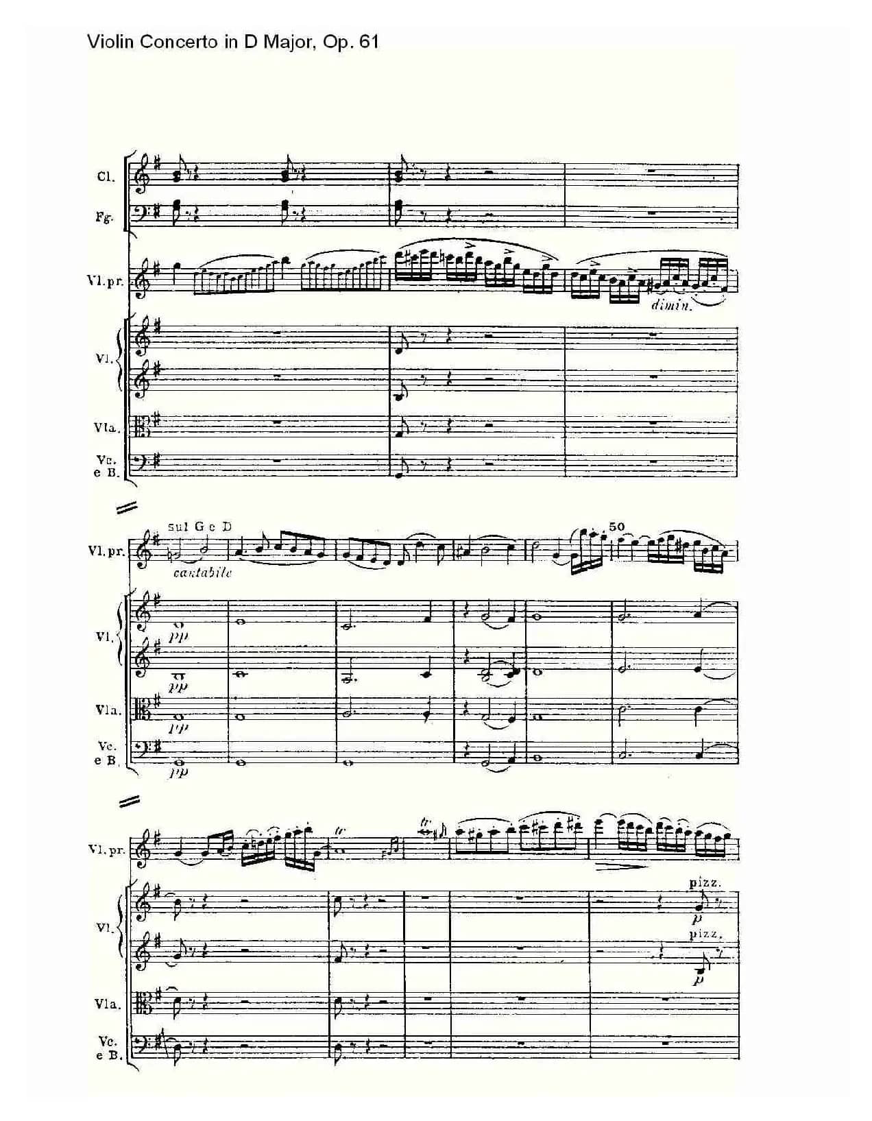 D大调小提琴协奏曲 Op.61 第二乐章