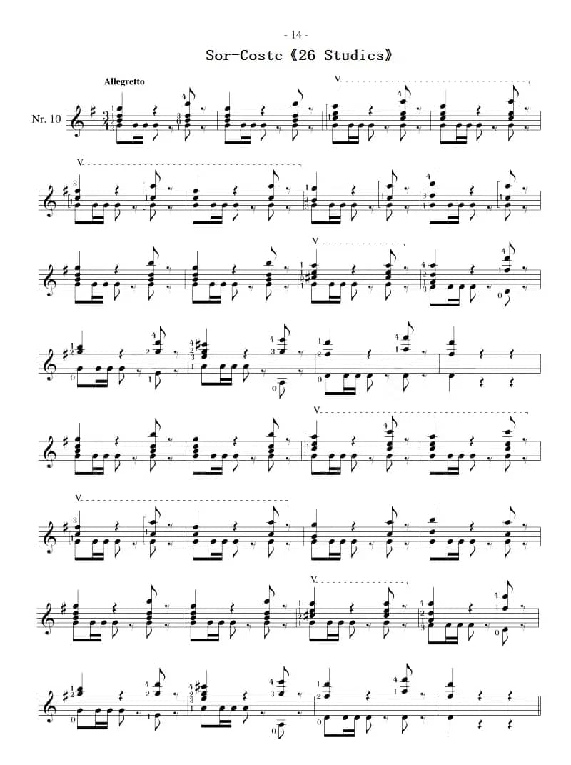 Sor-Coste《26 Studies》（STUDY 10）