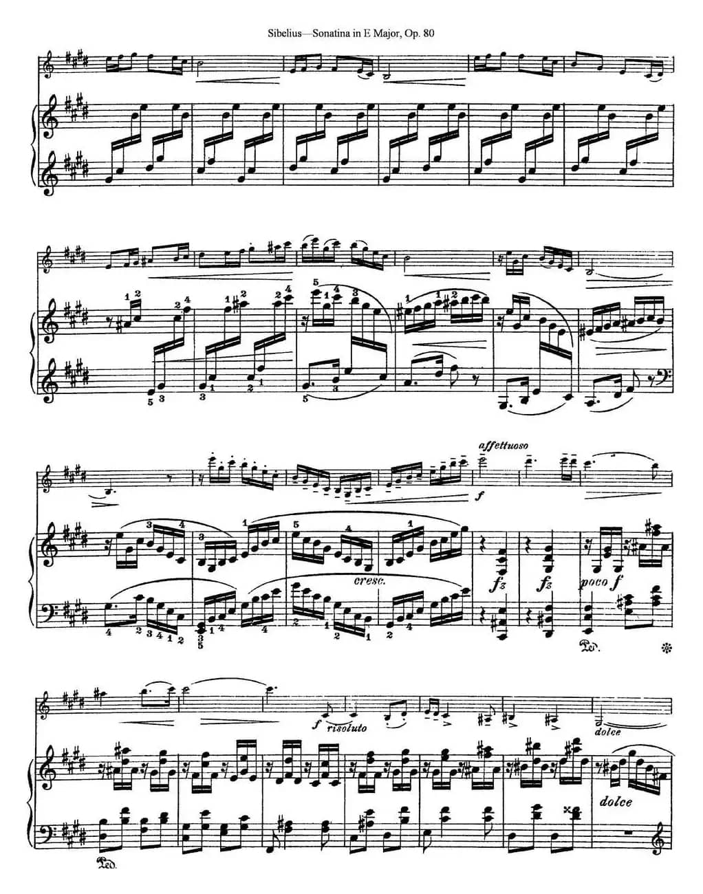 Violin Sonatina in E Major Op.80（小提琴+钢琴伴奏）