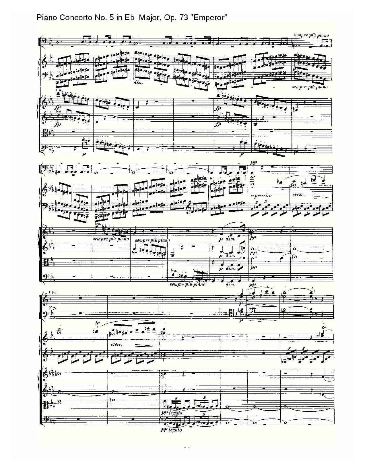 Eb大调钢琴第五协奏曲 Op.73“皇帝” 第一乐章（一）