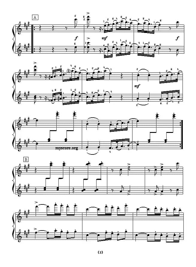 西班牙舞曲（四手联弹之二）